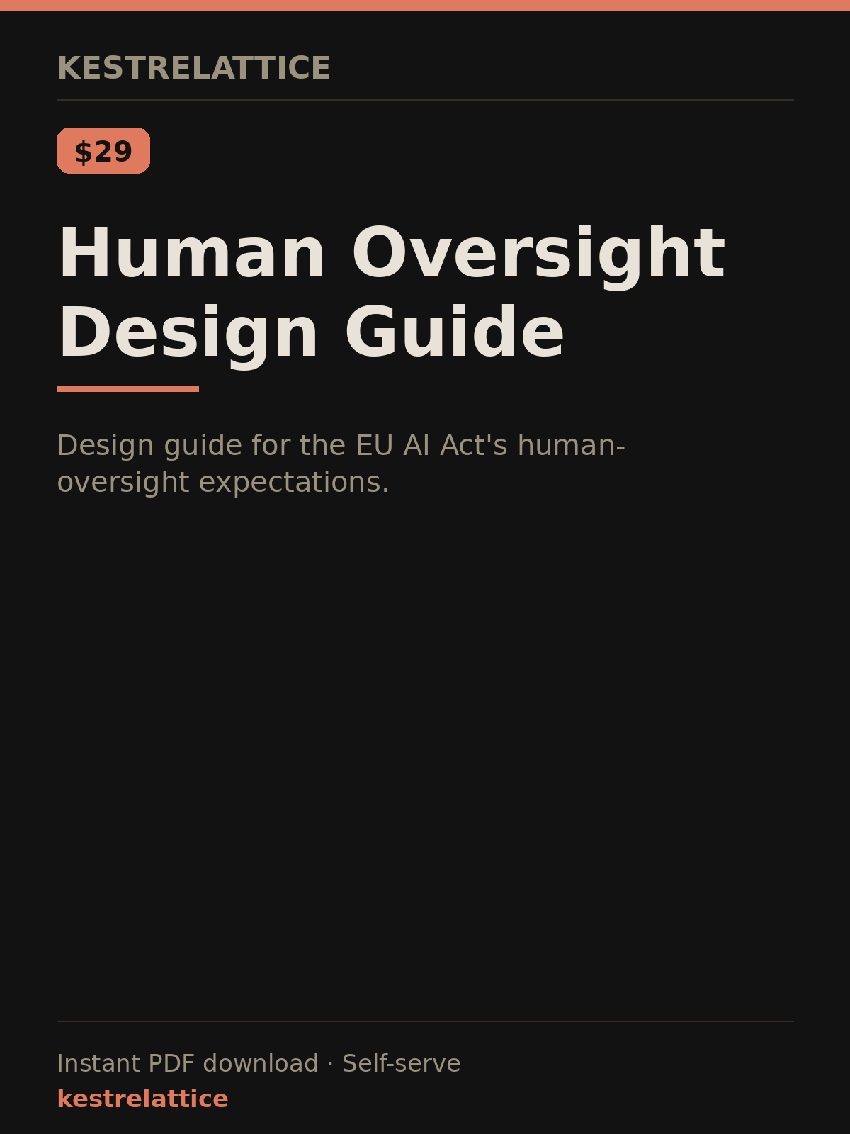 Human Oversight Design Guide cover