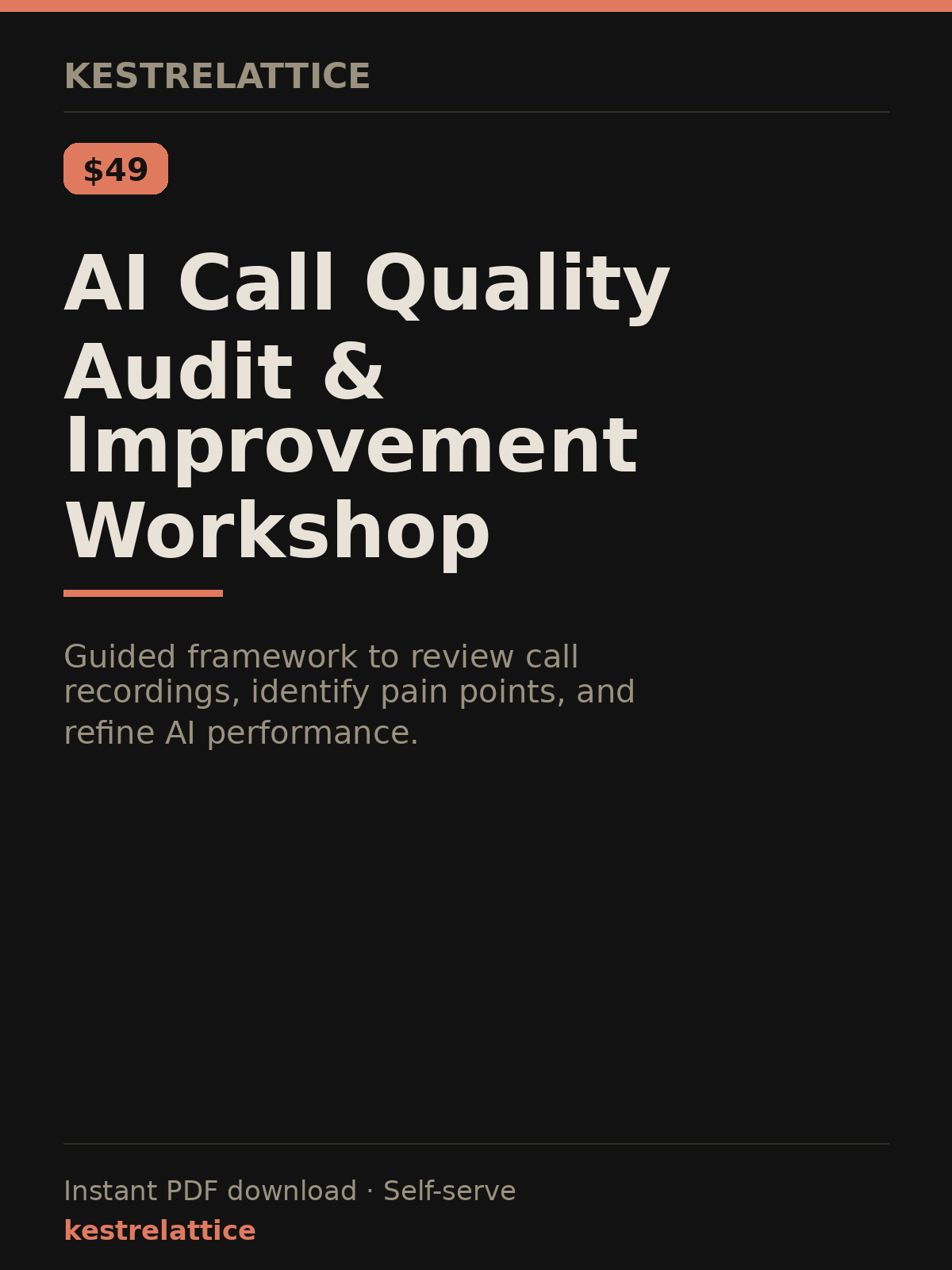 AI Call Quality Audit & Improvement Workshop cover