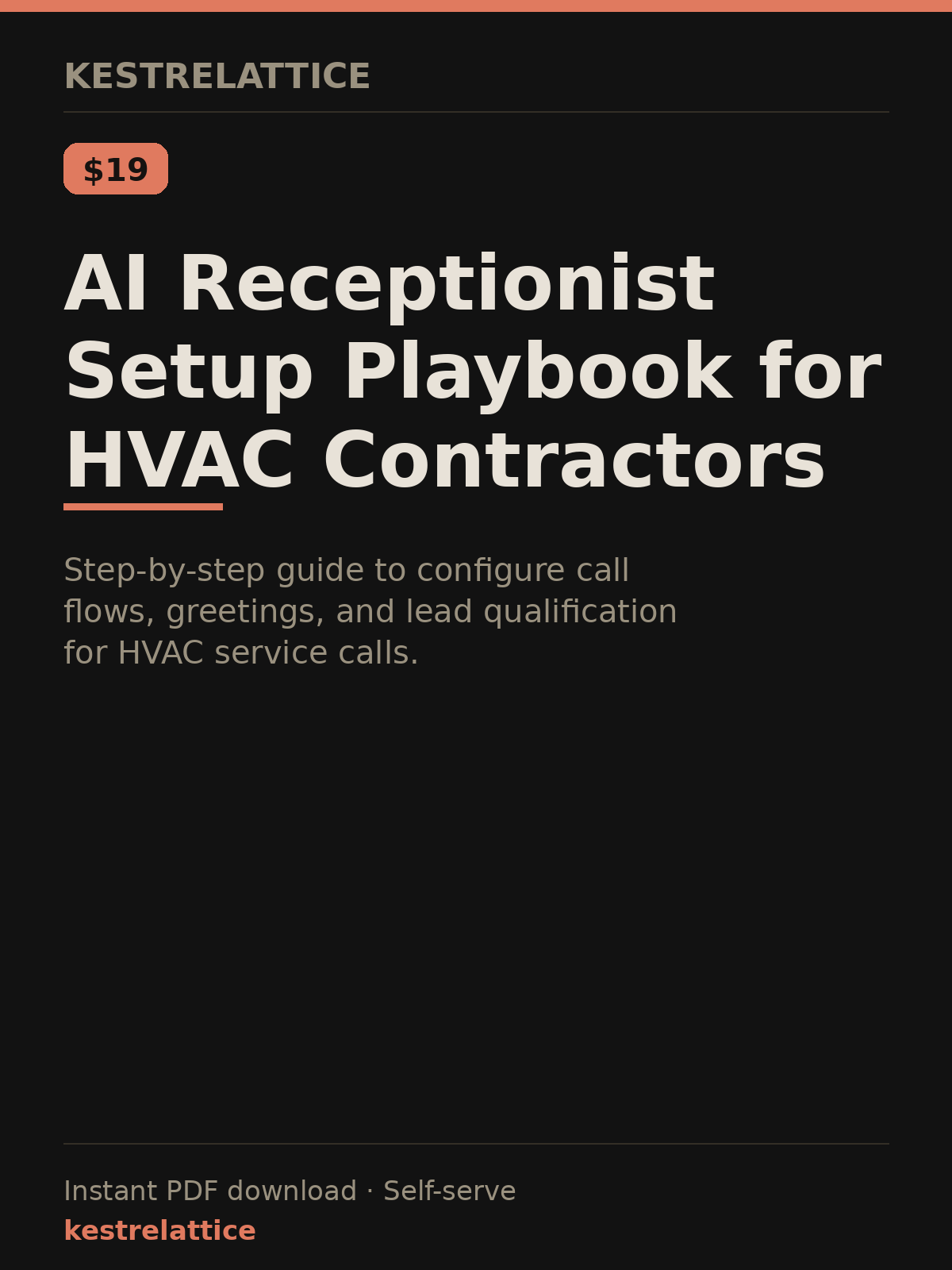 AI Receptionist Setup Playbook for HVAC Contractors cover