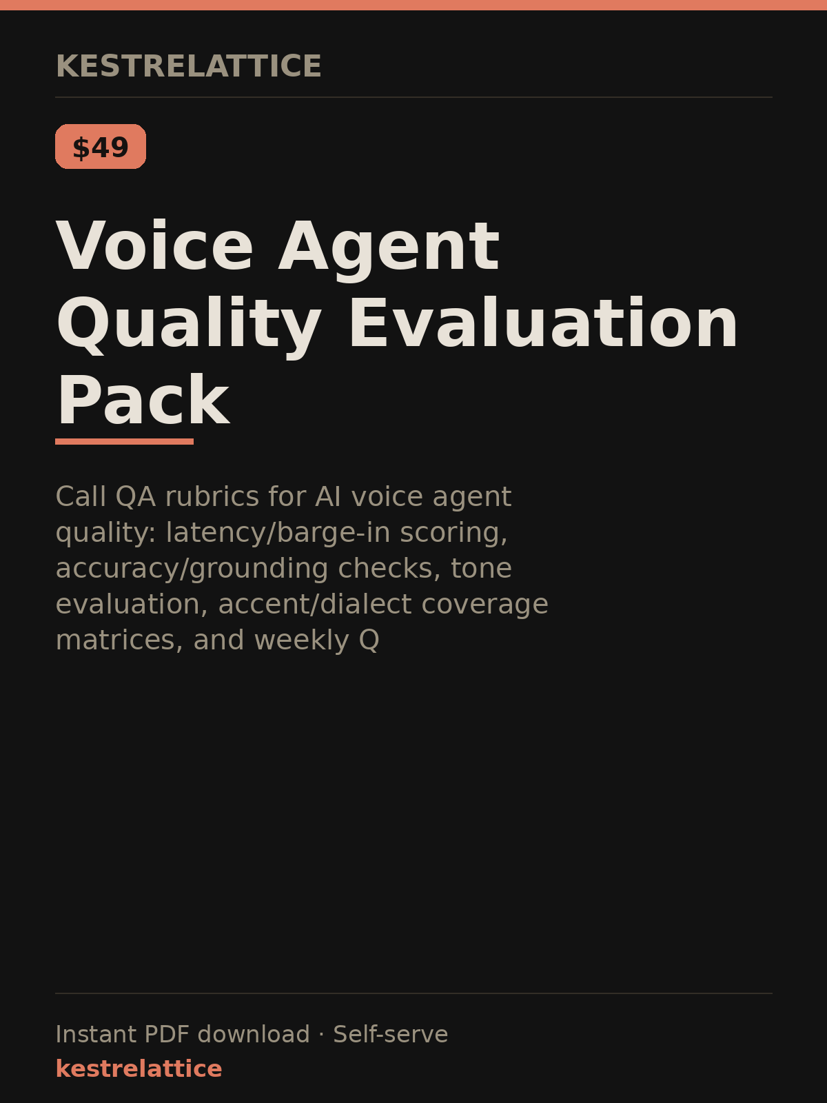Voice Agent Quality Evaluation Pack cover
