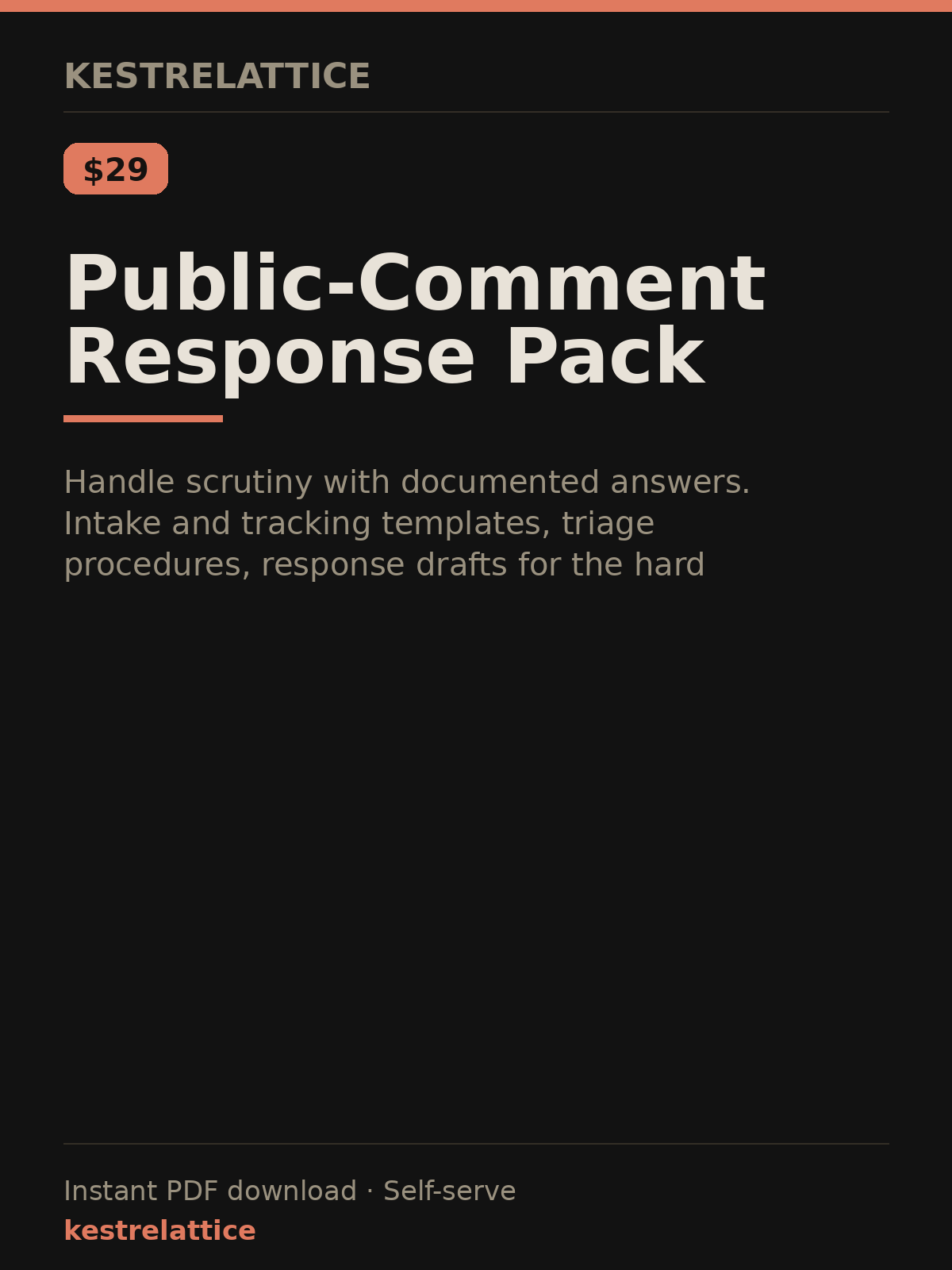 Public-Comment Response Pack cover