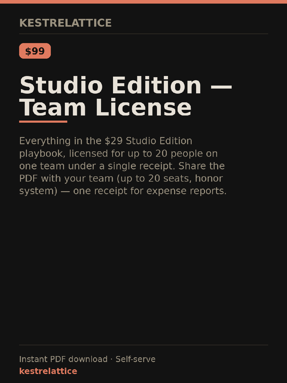 Studio Edition — Team License cover