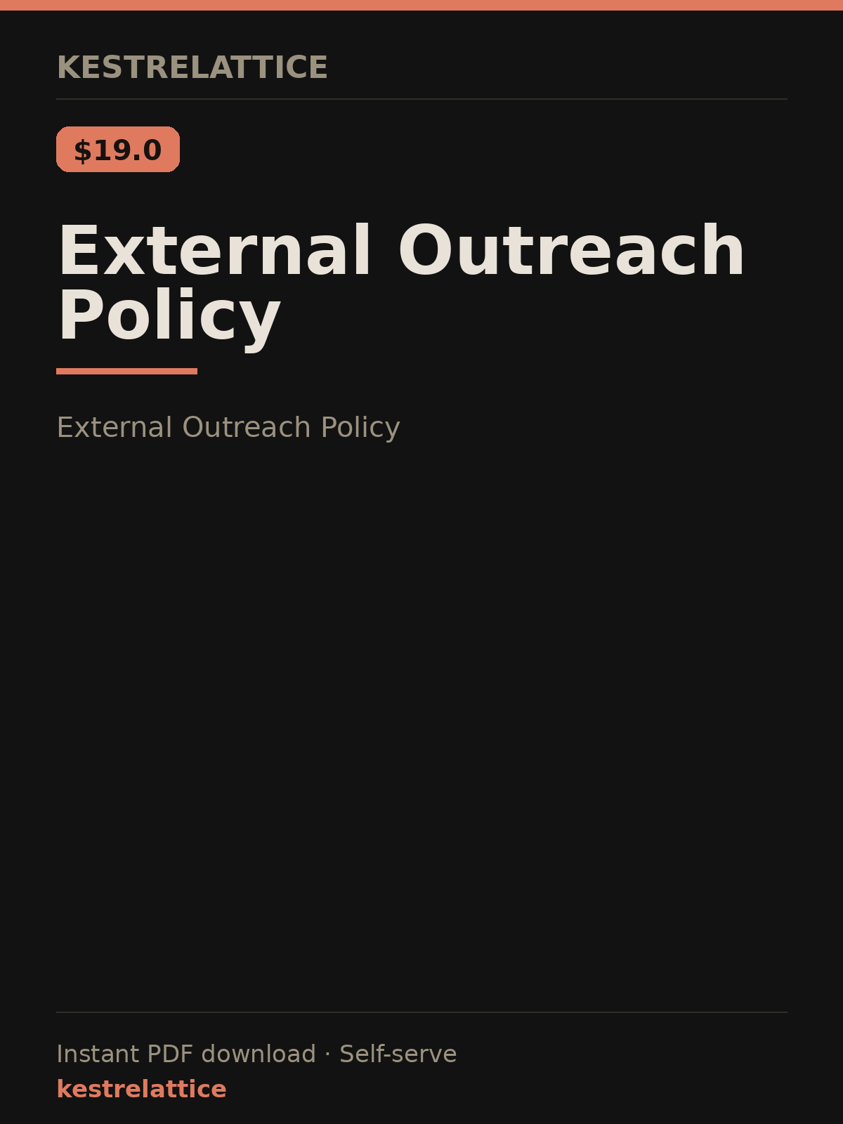 External Outreach Policy cover
