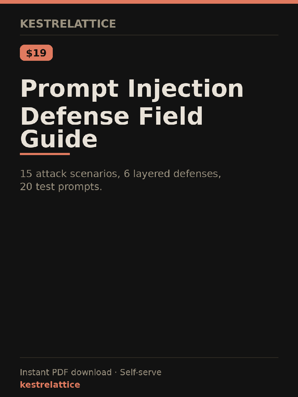 Prompt Injection Defense Field Guide cover