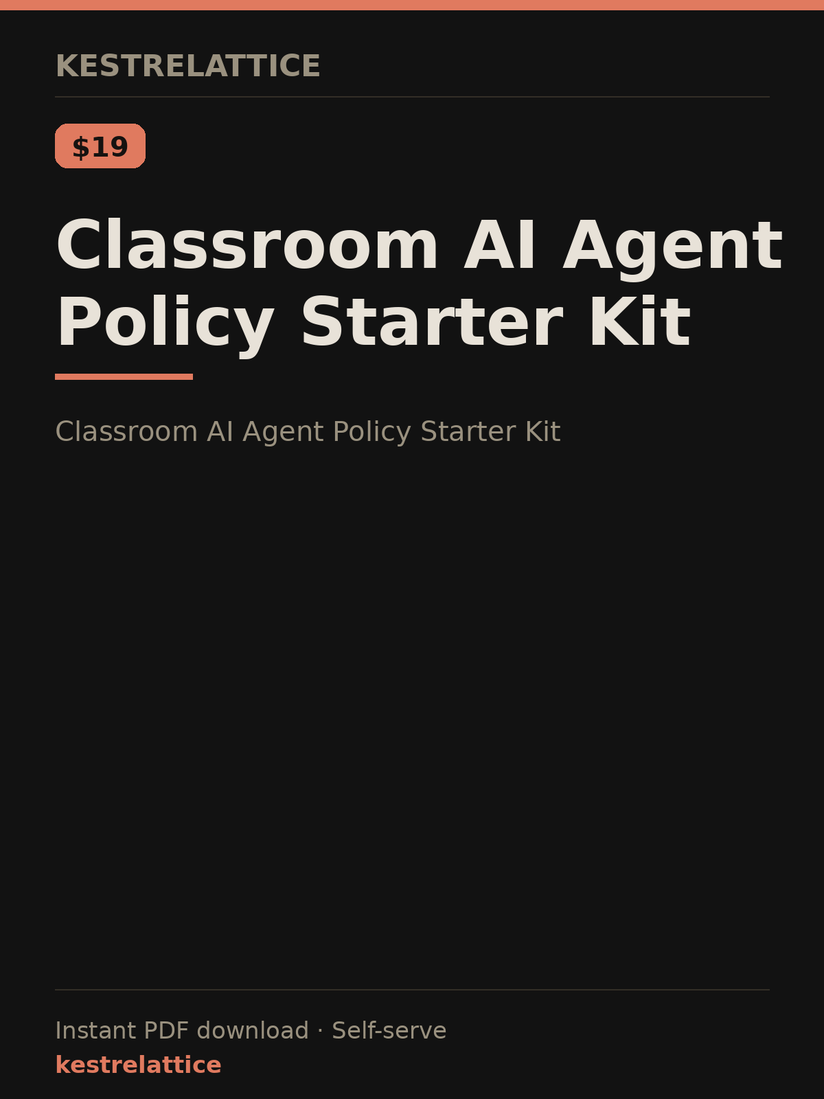 Classroom AI Agent Policy Starter Kit cover