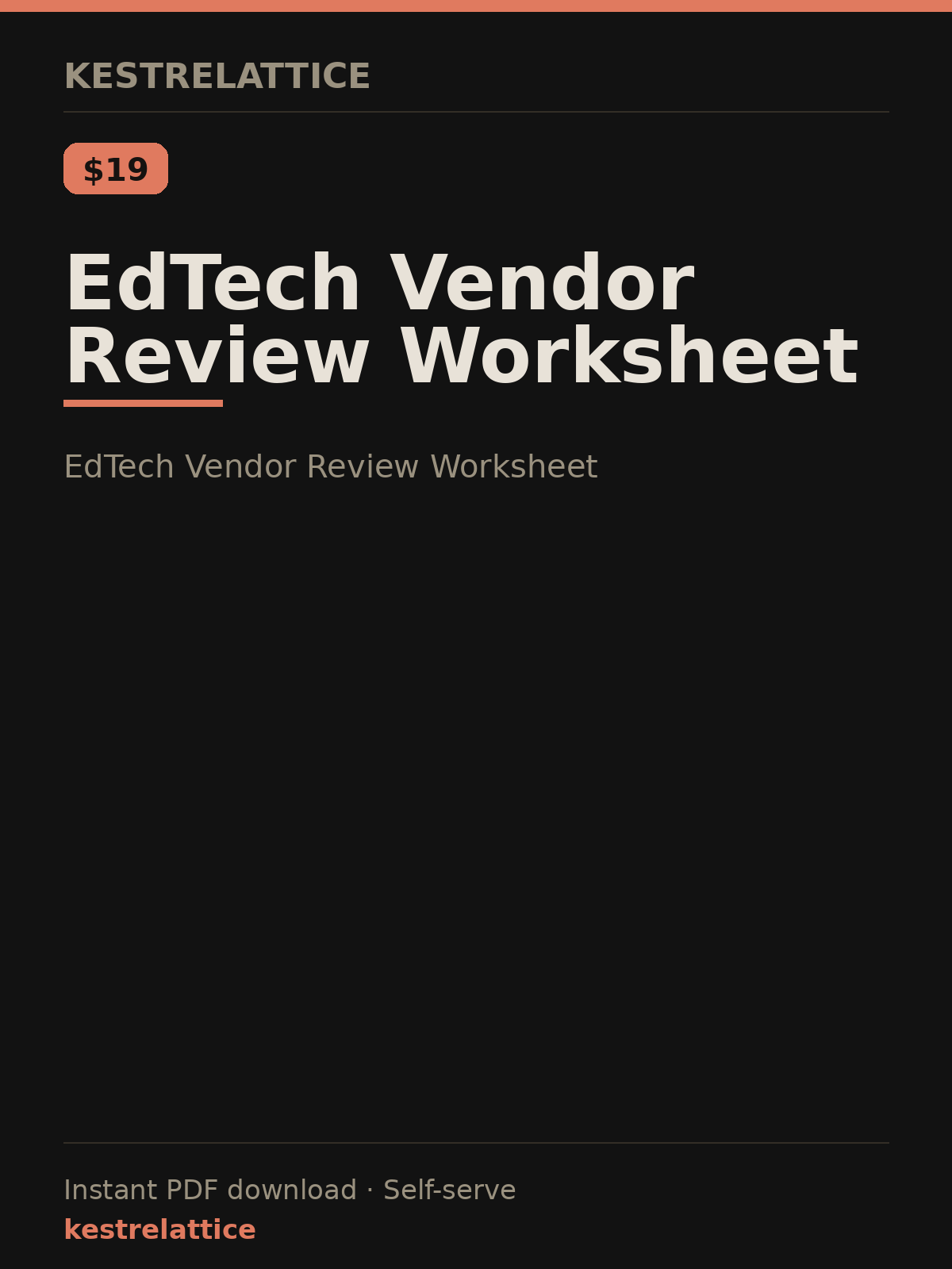 EdTech Vendor Review Worksheet cover