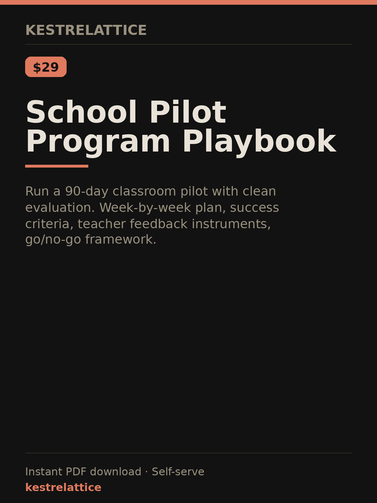 School Pilot Program Playbook cover