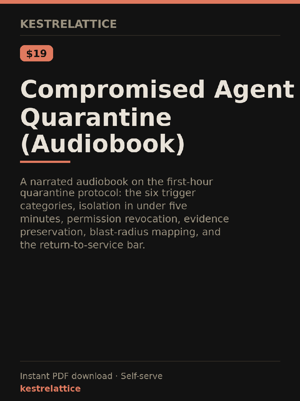 Compromised Agent Quarantine (Audiobook) cover