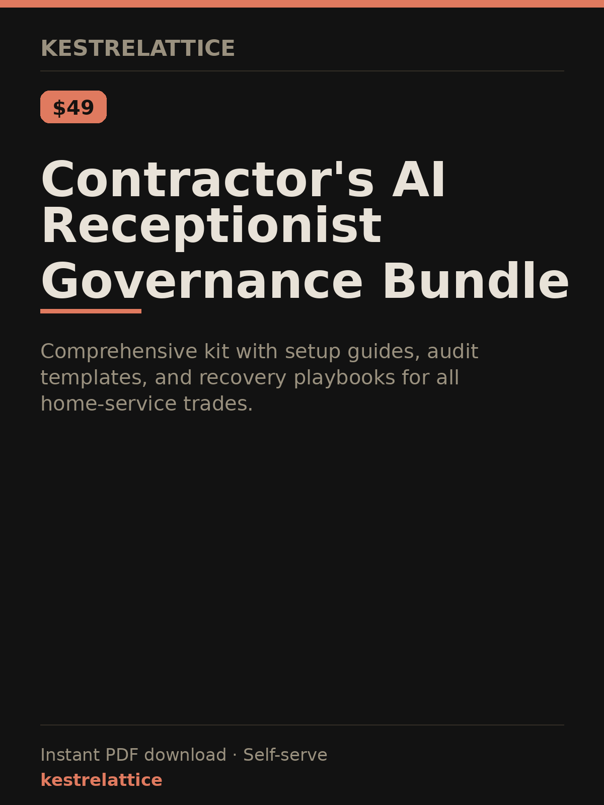 Contractor's AI Receptionist Governance Bundle cover