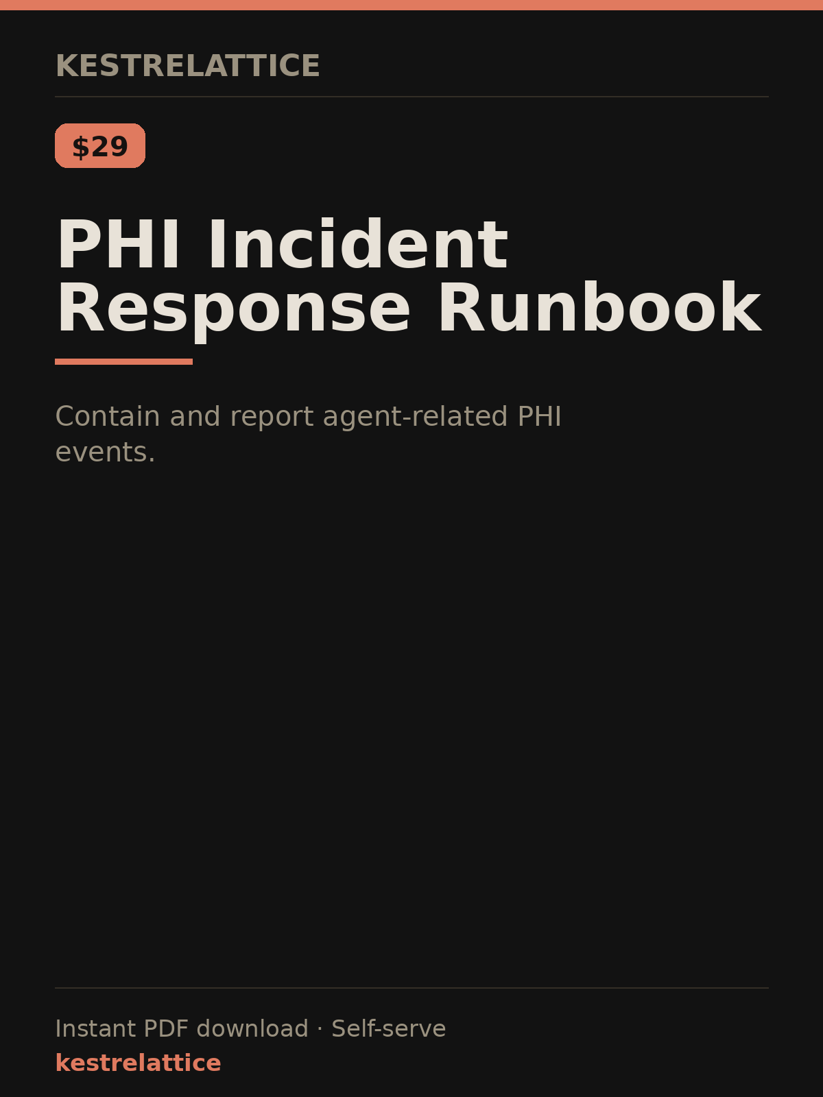 PHI Incident Response Runbook cover