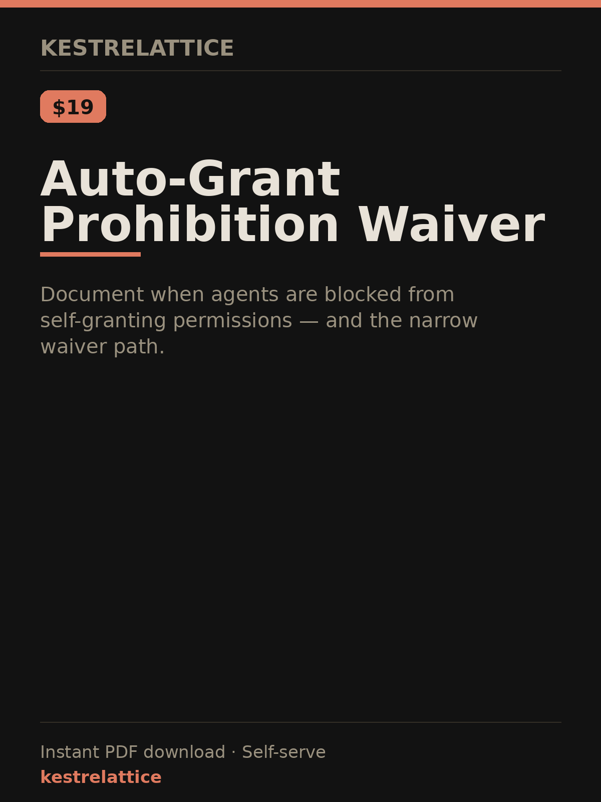 Auto-Grant Prohibition Waiver cover