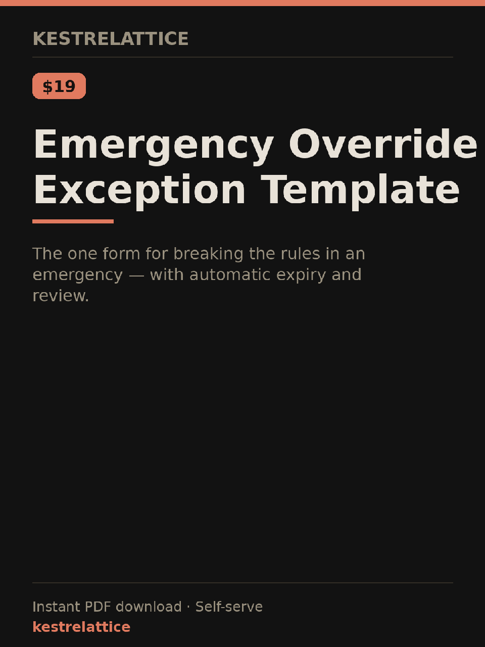 Emergency Override Exception Template cover