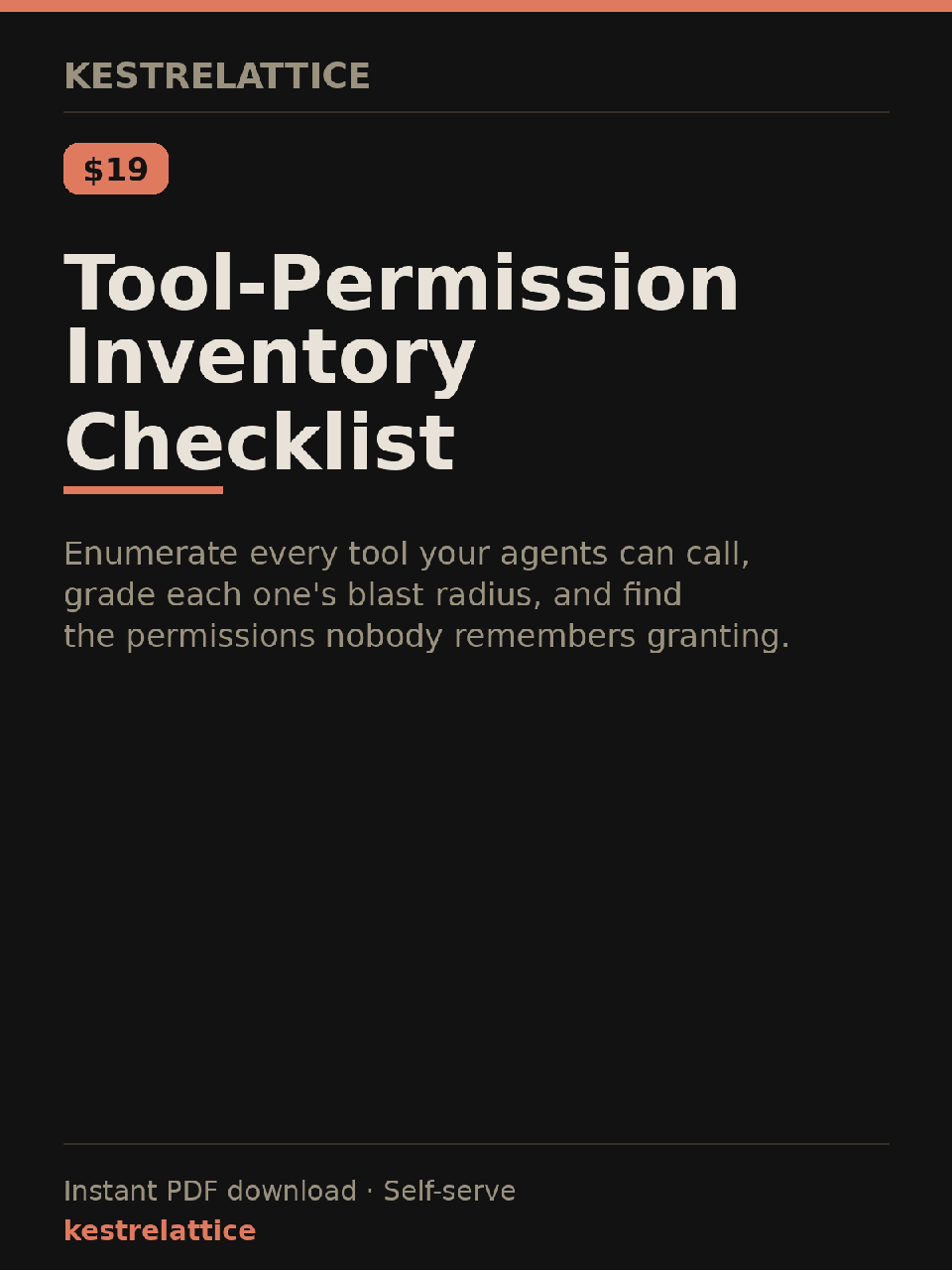Tool-Permission Inventory Checklist cover