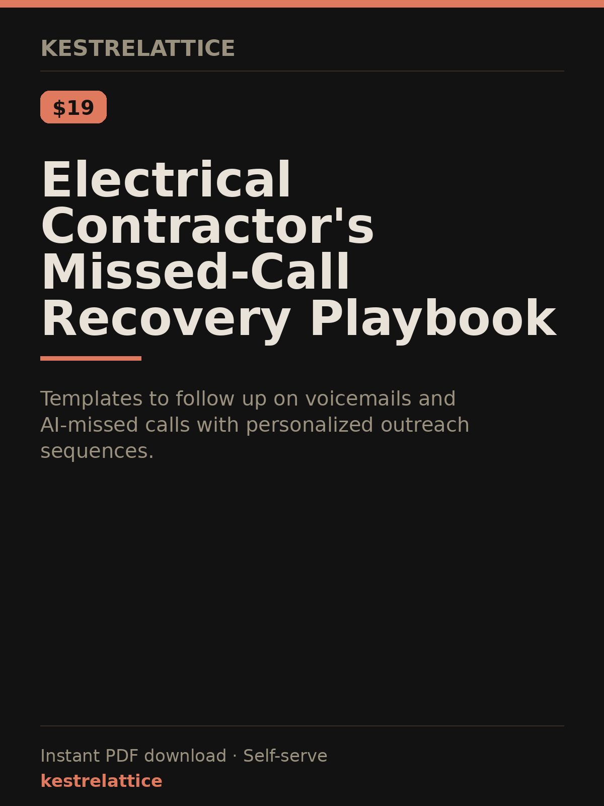 Electrical Contractor's Missed-Call Recovery Playbook cover