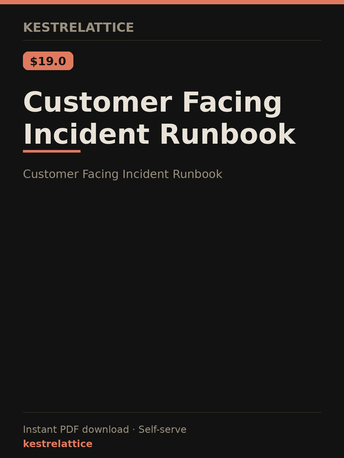 Customer Facing Incident Runbook cover