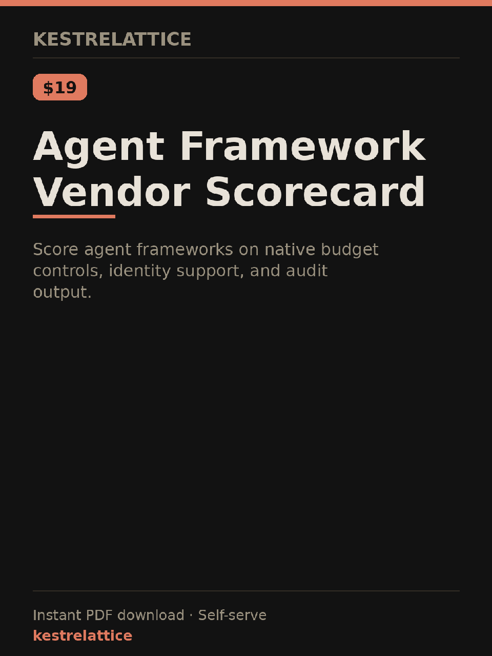 Agent Framework Vendor Scorecard cover