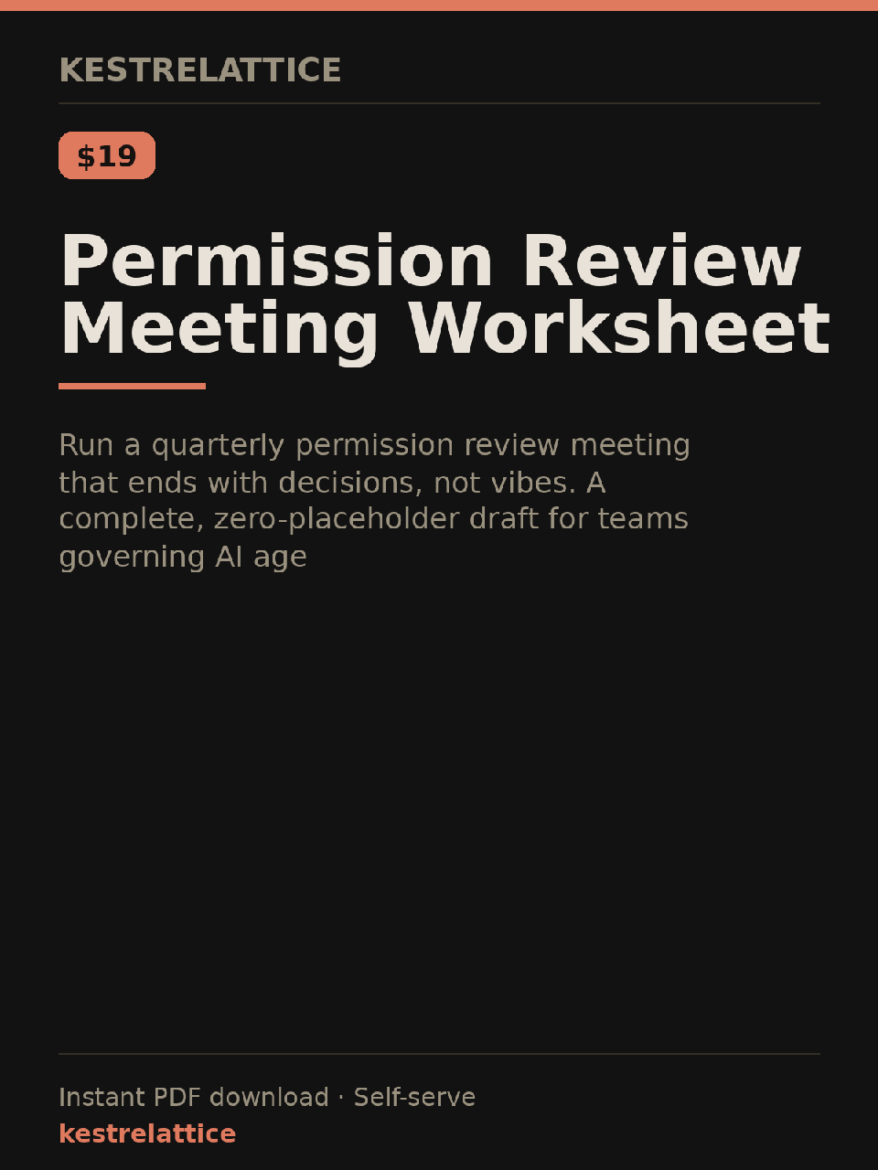 Permission Review Meeting Worksheet cover