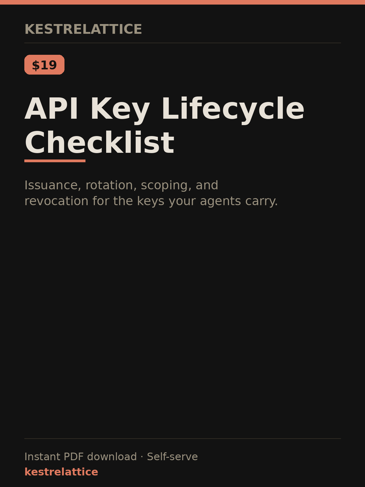 API Key Lifecycle Checklist cover