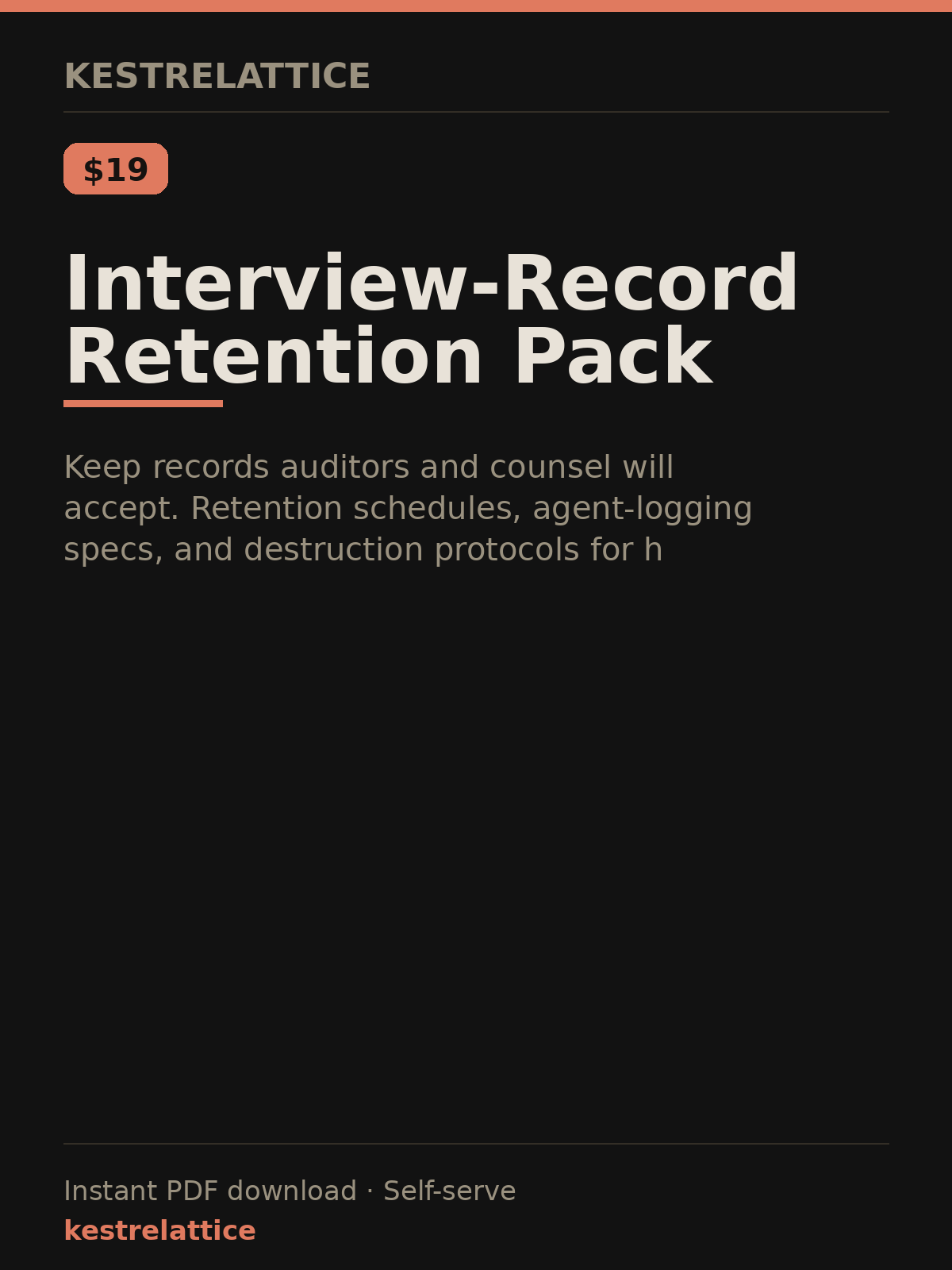 Interview-Record Retention Pack cover