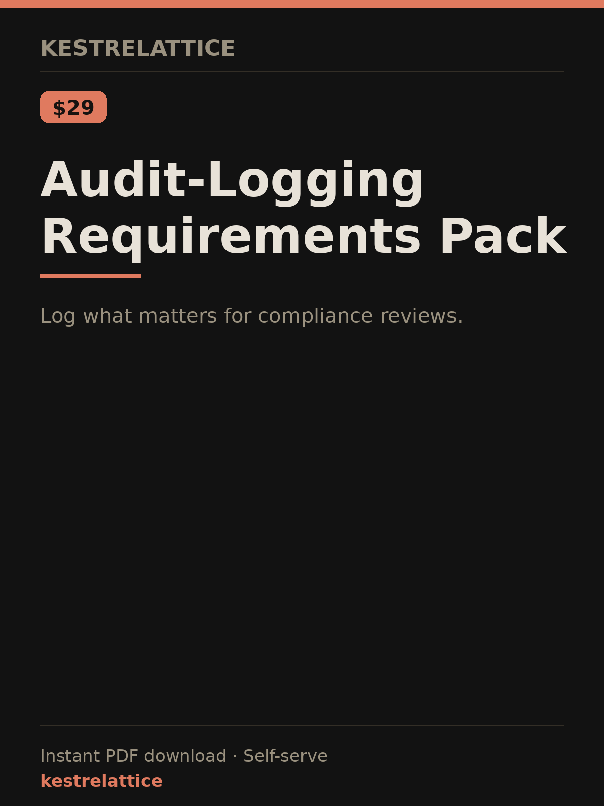 Audit-Logging Requirements Pack cover