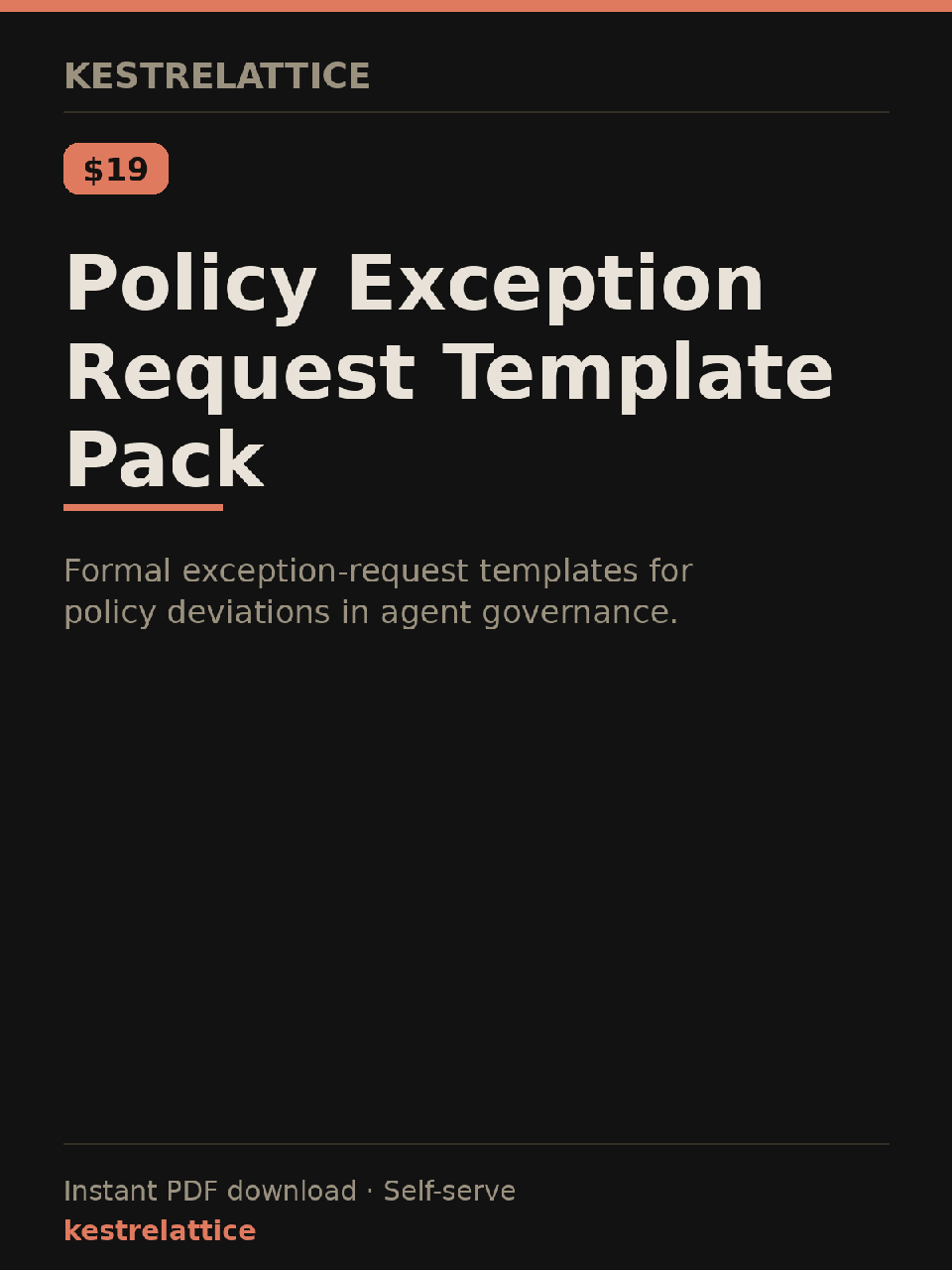 Policy Exception Request Template Pack cover