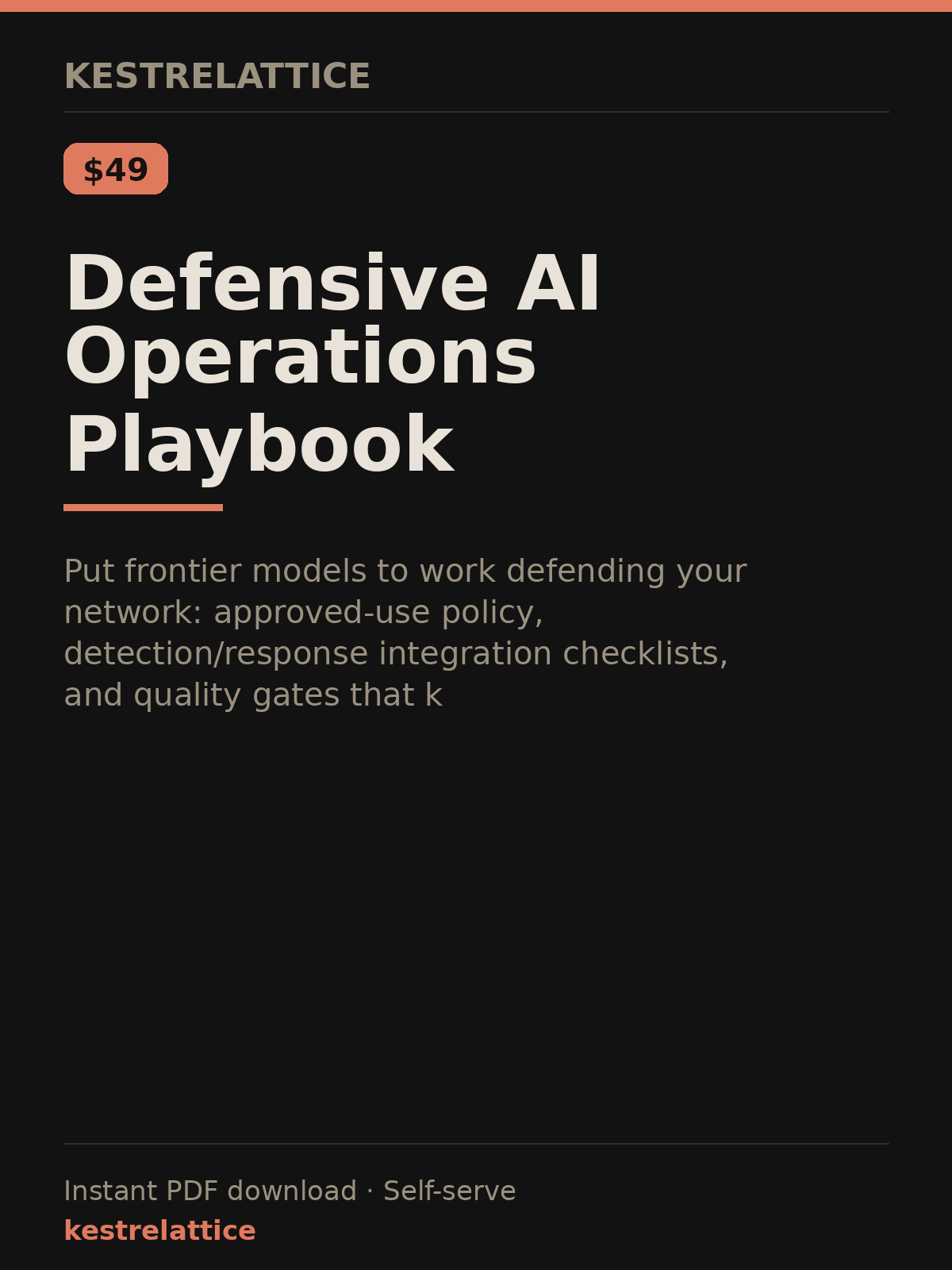 Defensive AI Operations Playbook cover