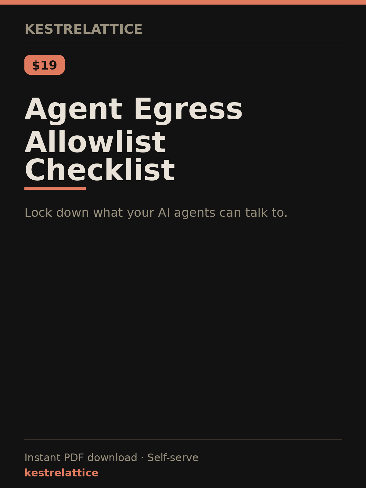 Agent Egress Allowlist Checklist cover