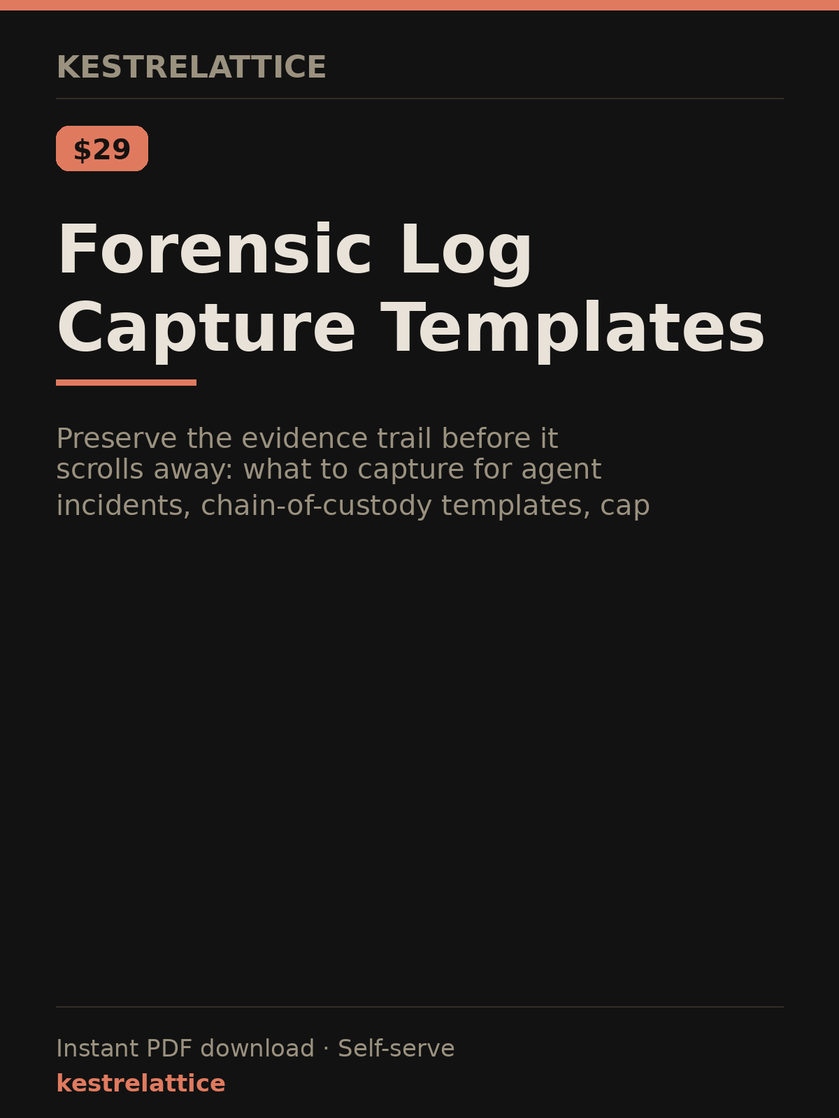 Forensic Log Capture Templates cover