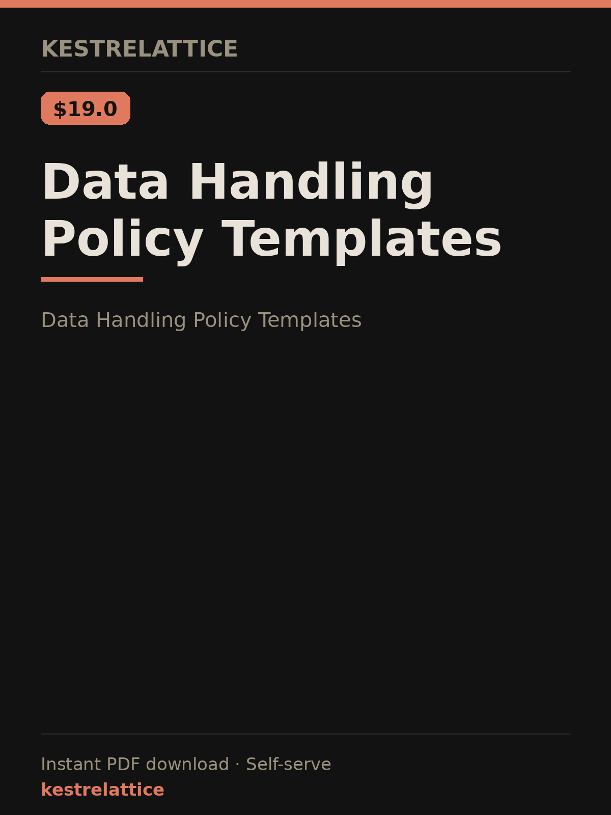Data Handling Policy Templates cover