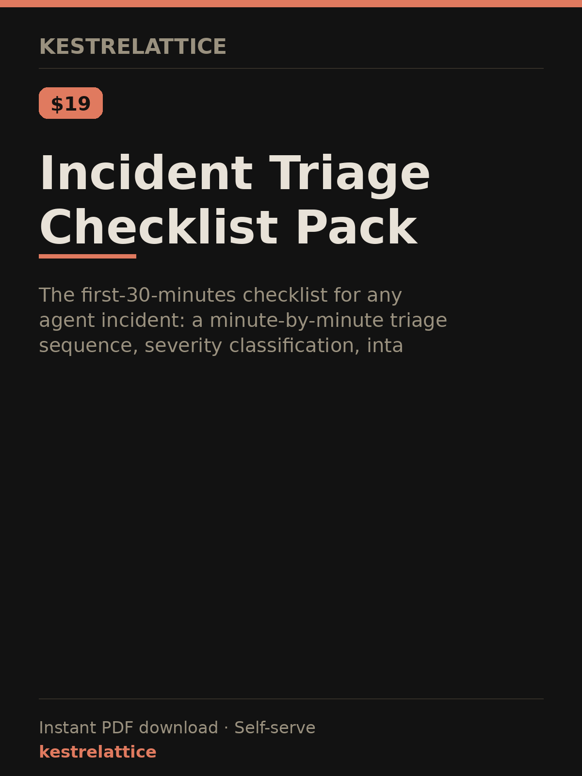 Incident Triage Checklist Pack cover