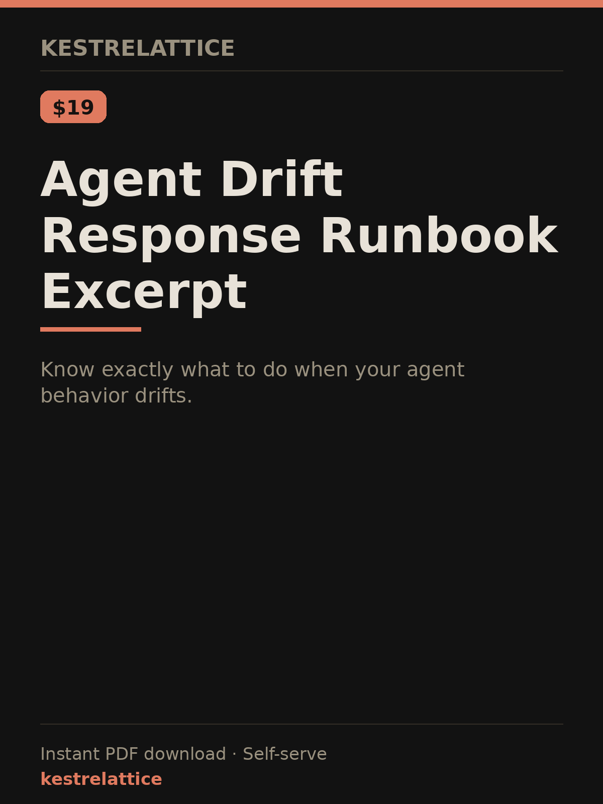 Agent Drift Response Runbook Excerpt cover