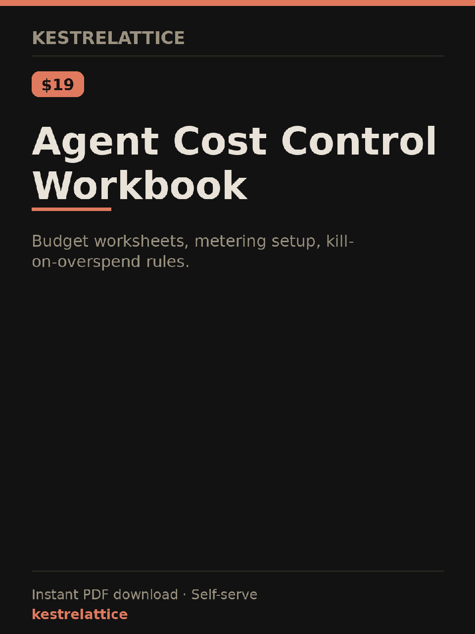 Agent Cost Control Workbook cover