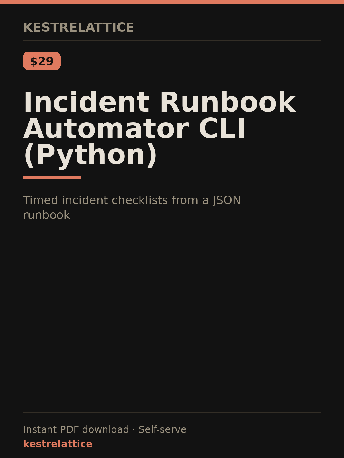 Incident Runbook Automator CLI (Python) cover