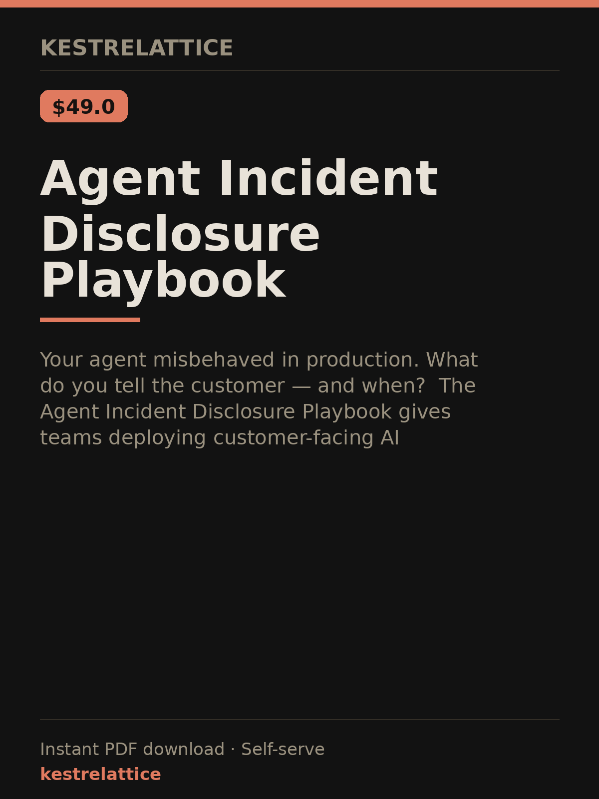 Agent Incident Disclosure Playbook cover