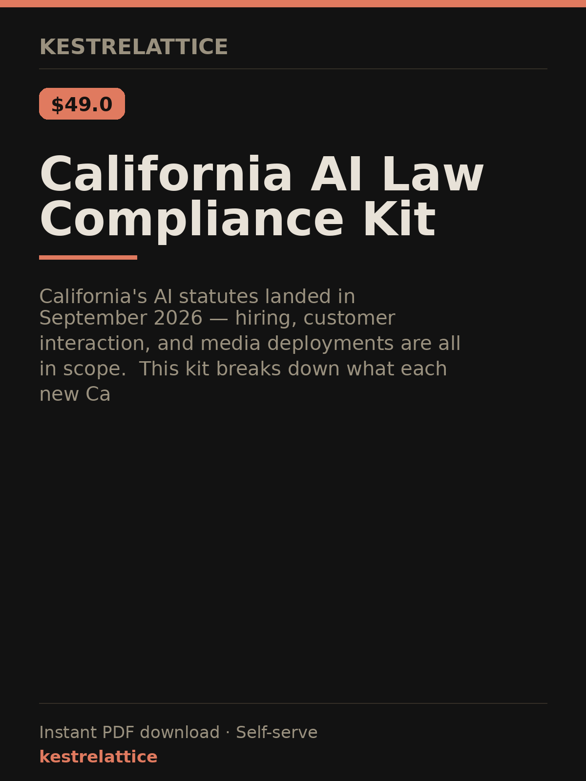 California AI Law Compliance Kit cover