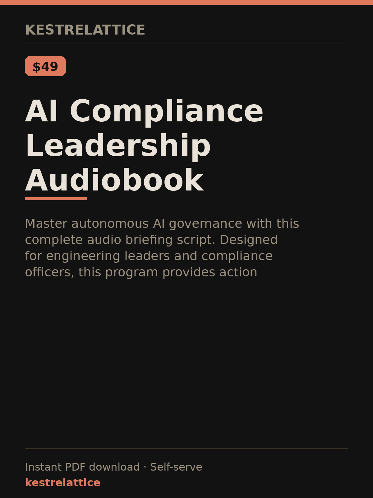 AI Compliance Leadership Audiobook cover