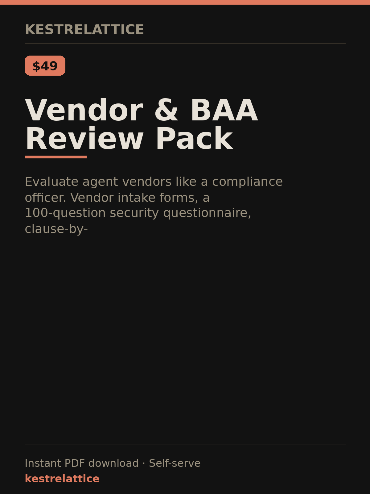 Vendor & BAA Review Pack cover