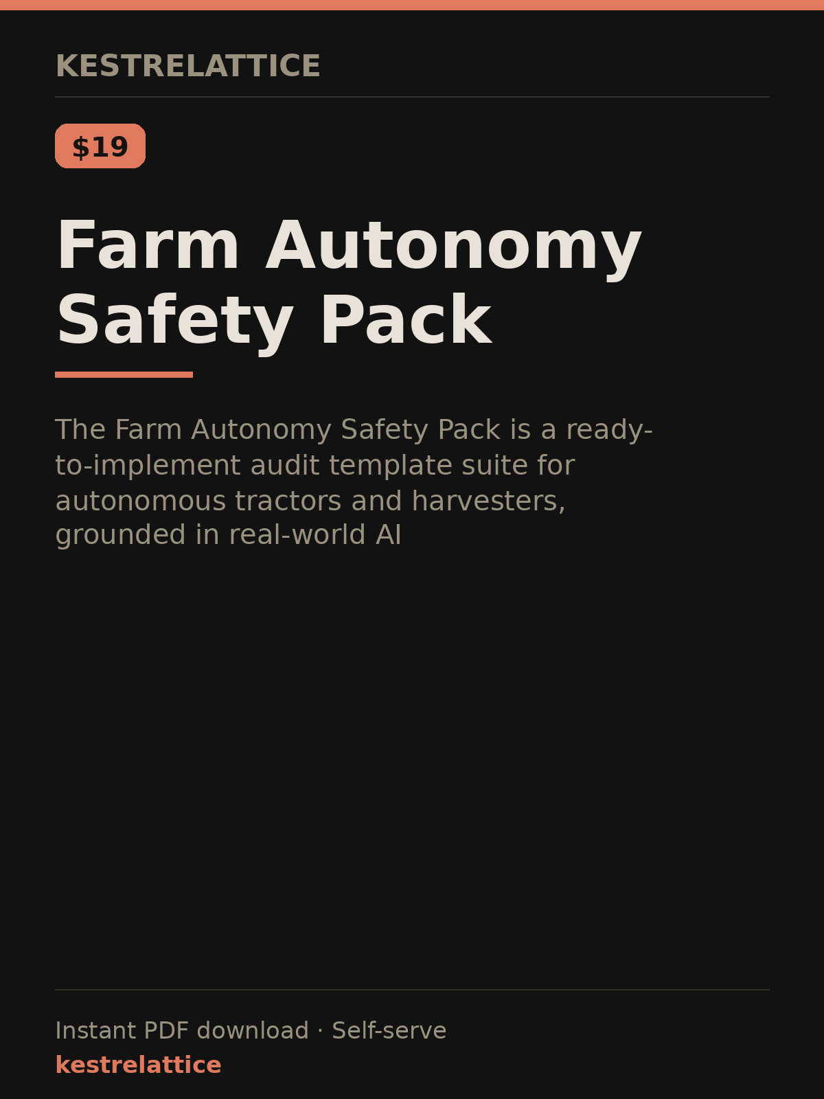 Farm Autonomy Safety Pack cover