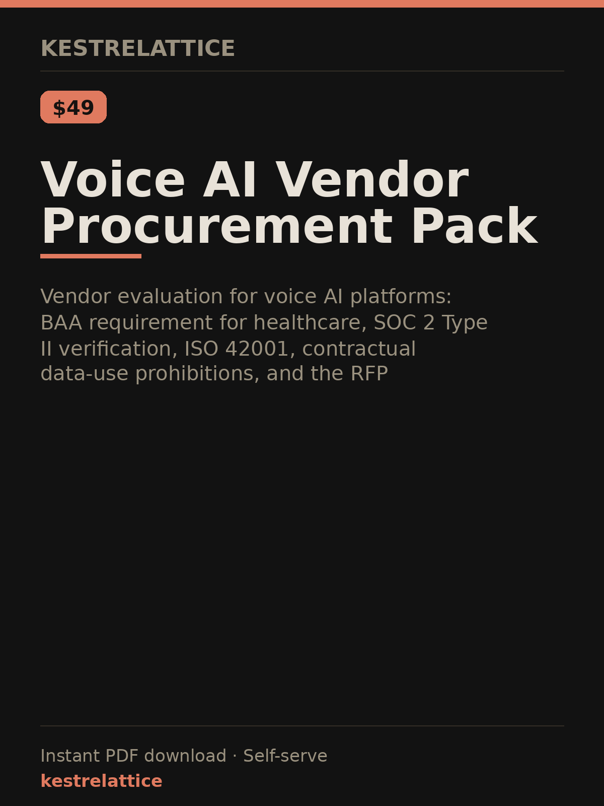 Voice AI Vendor Procurement Pack cover
