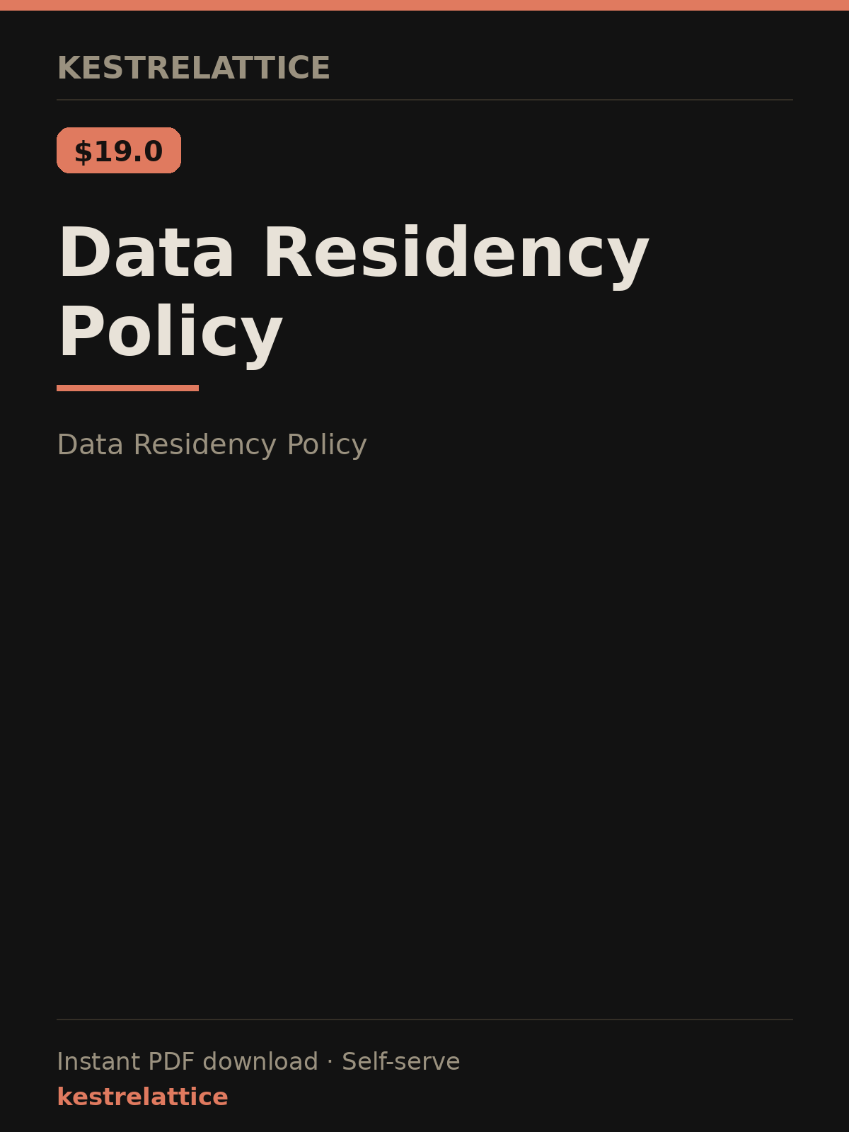 Data Residency Policy cover