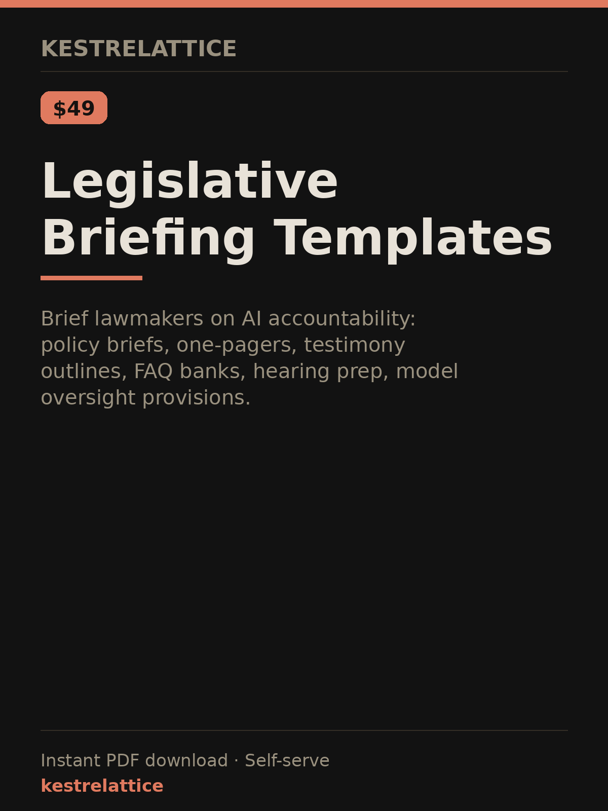 Legislative Briefing Templates cover