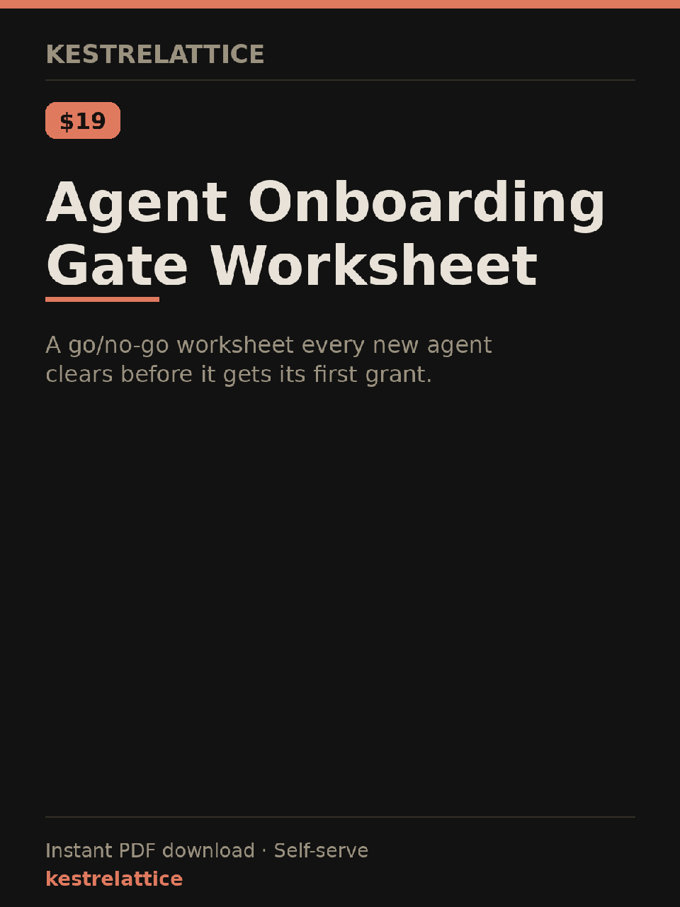 Agent Onboarding Gate Worksheet cover