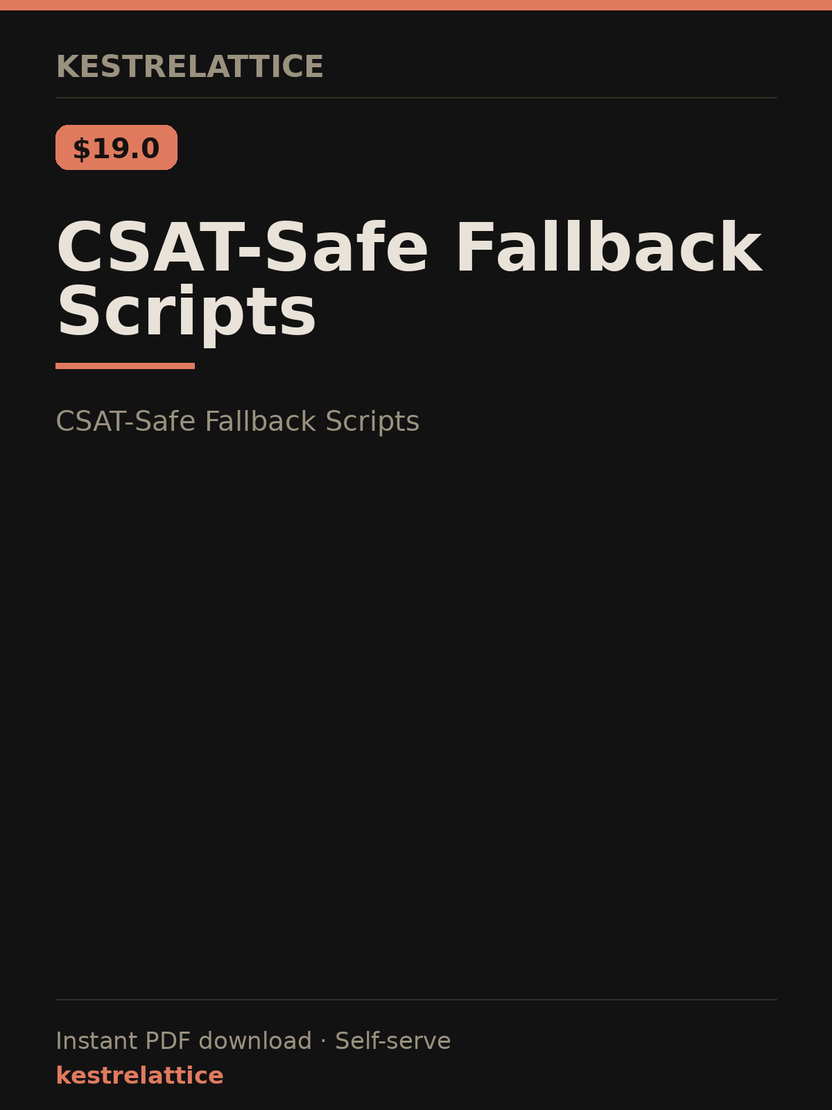 CSAT-Safe Fallback Scripts cover