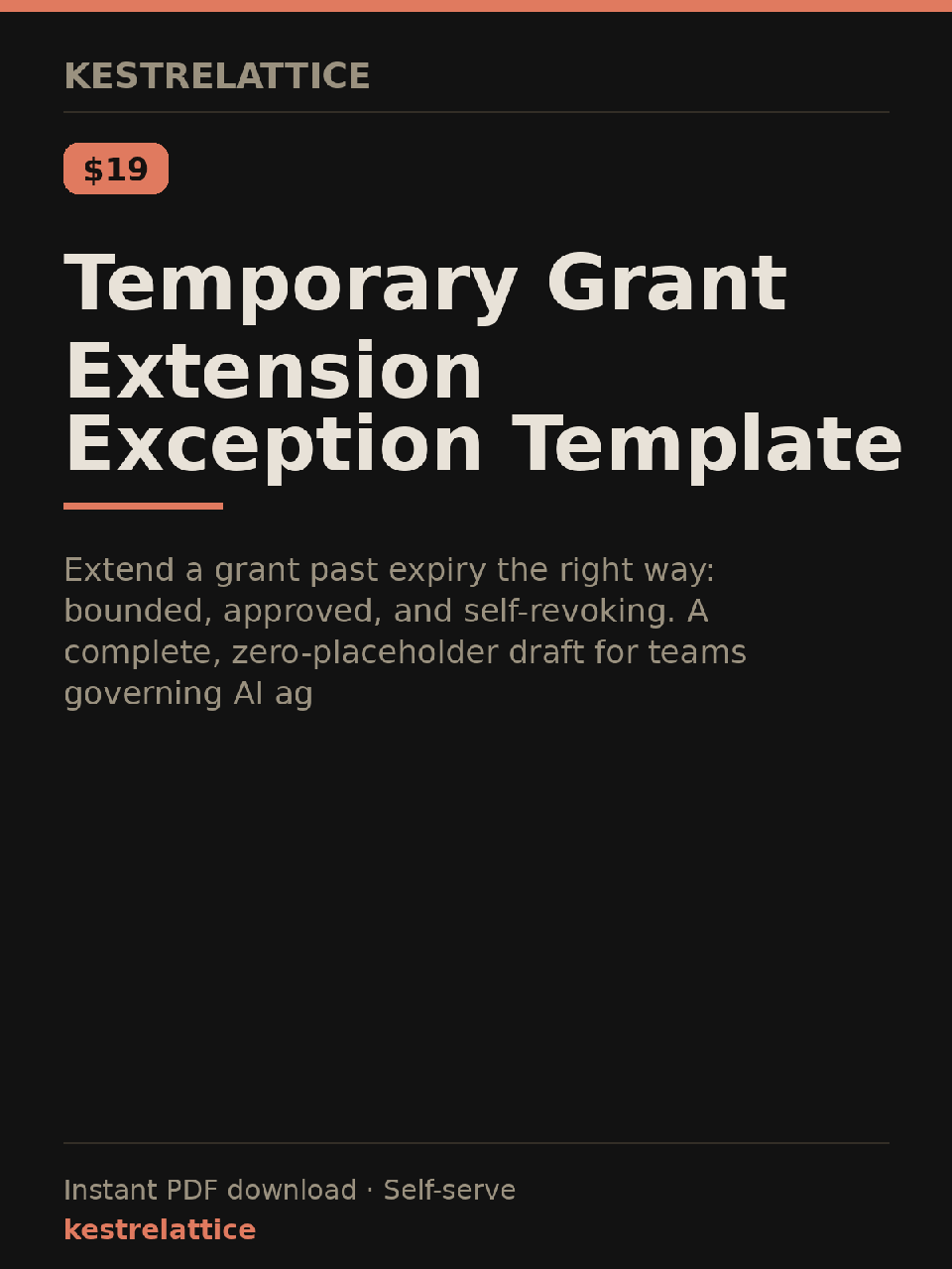 Temporary Grant Extension Exception Template cover