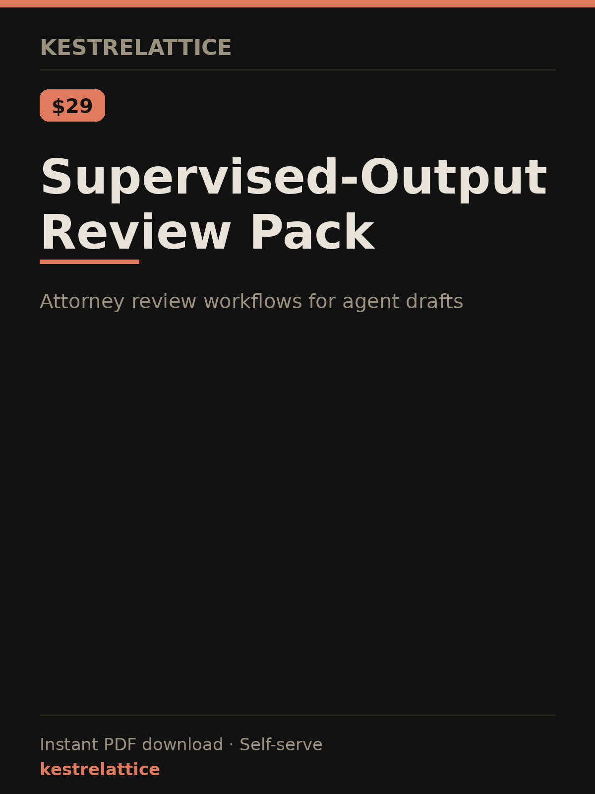Supervised-Output Review Pack cover
