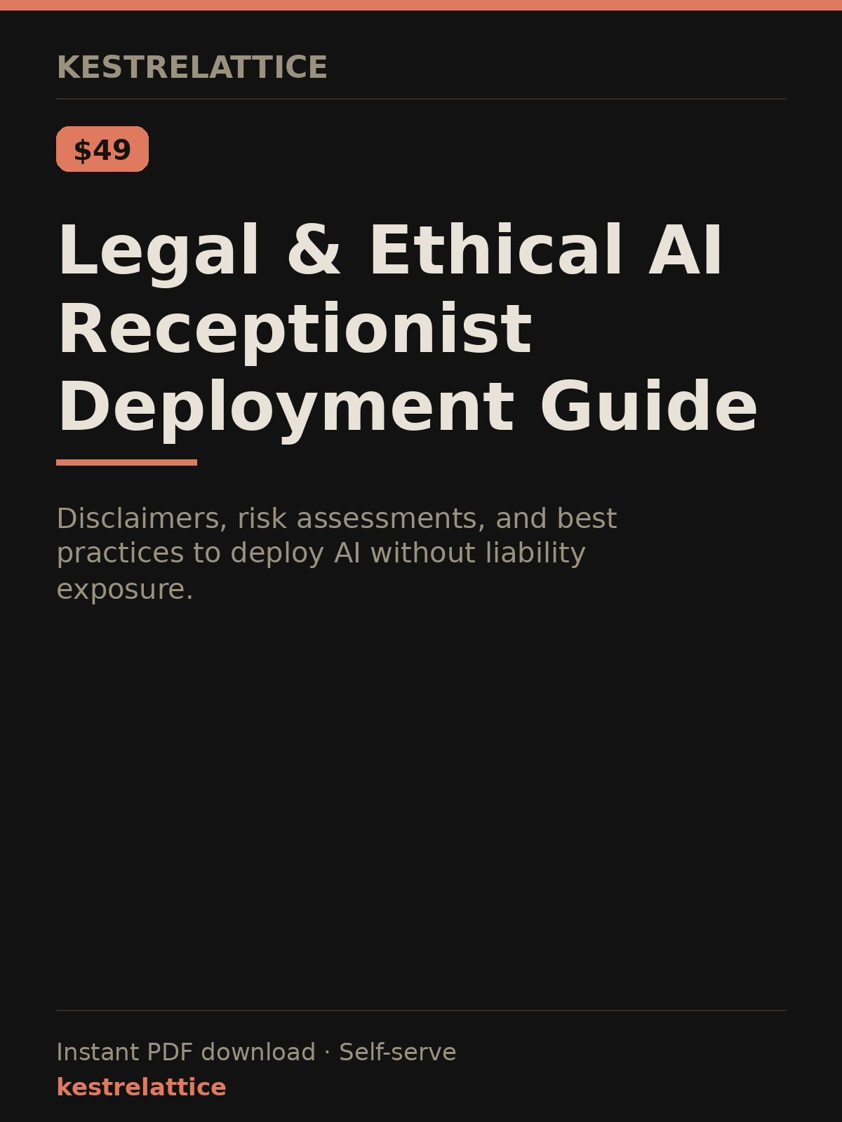 Legal & Ethical AI Receptionist Deployment Guide cover