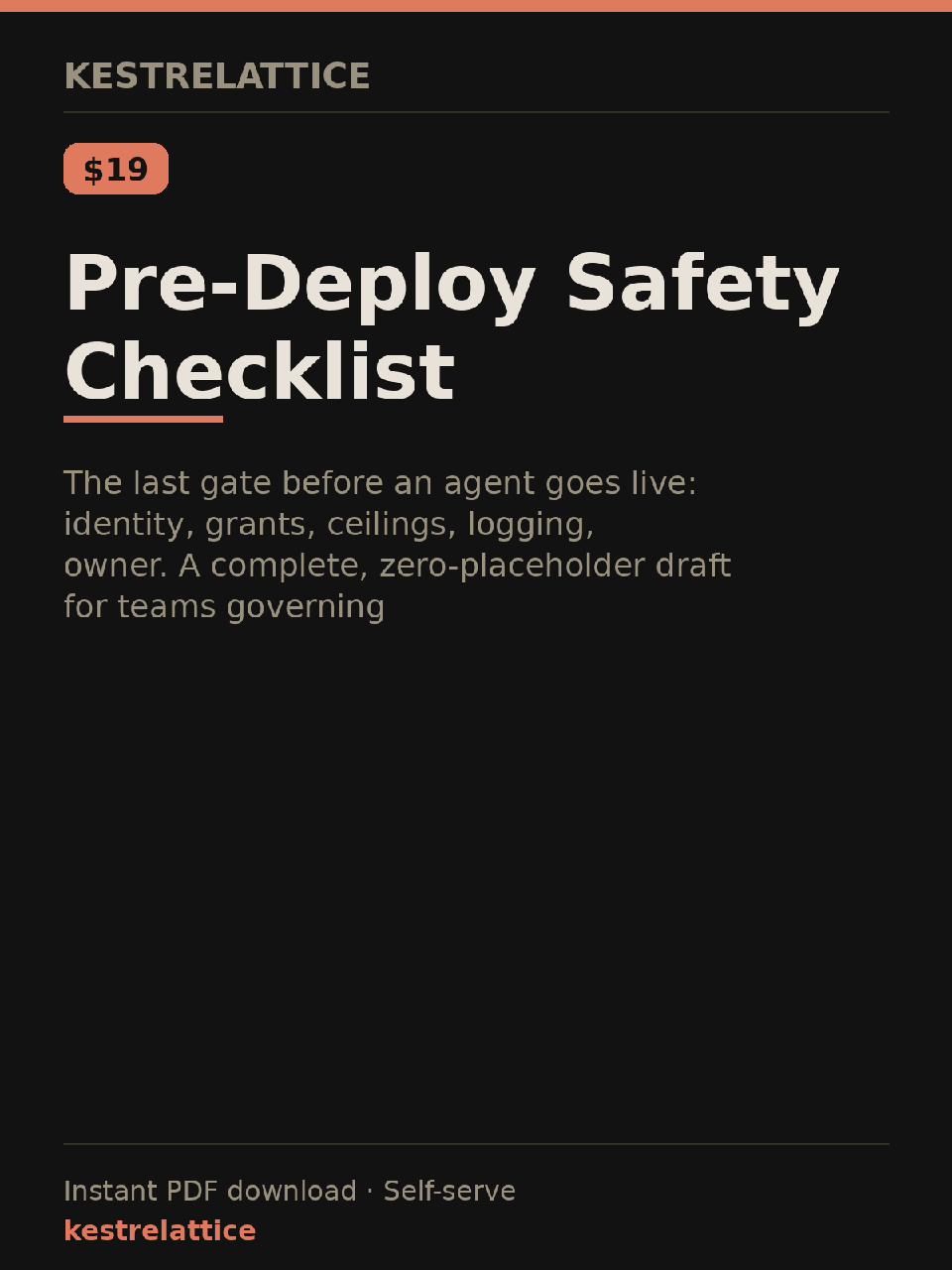 Pre-Deploy Safety Checklist cover