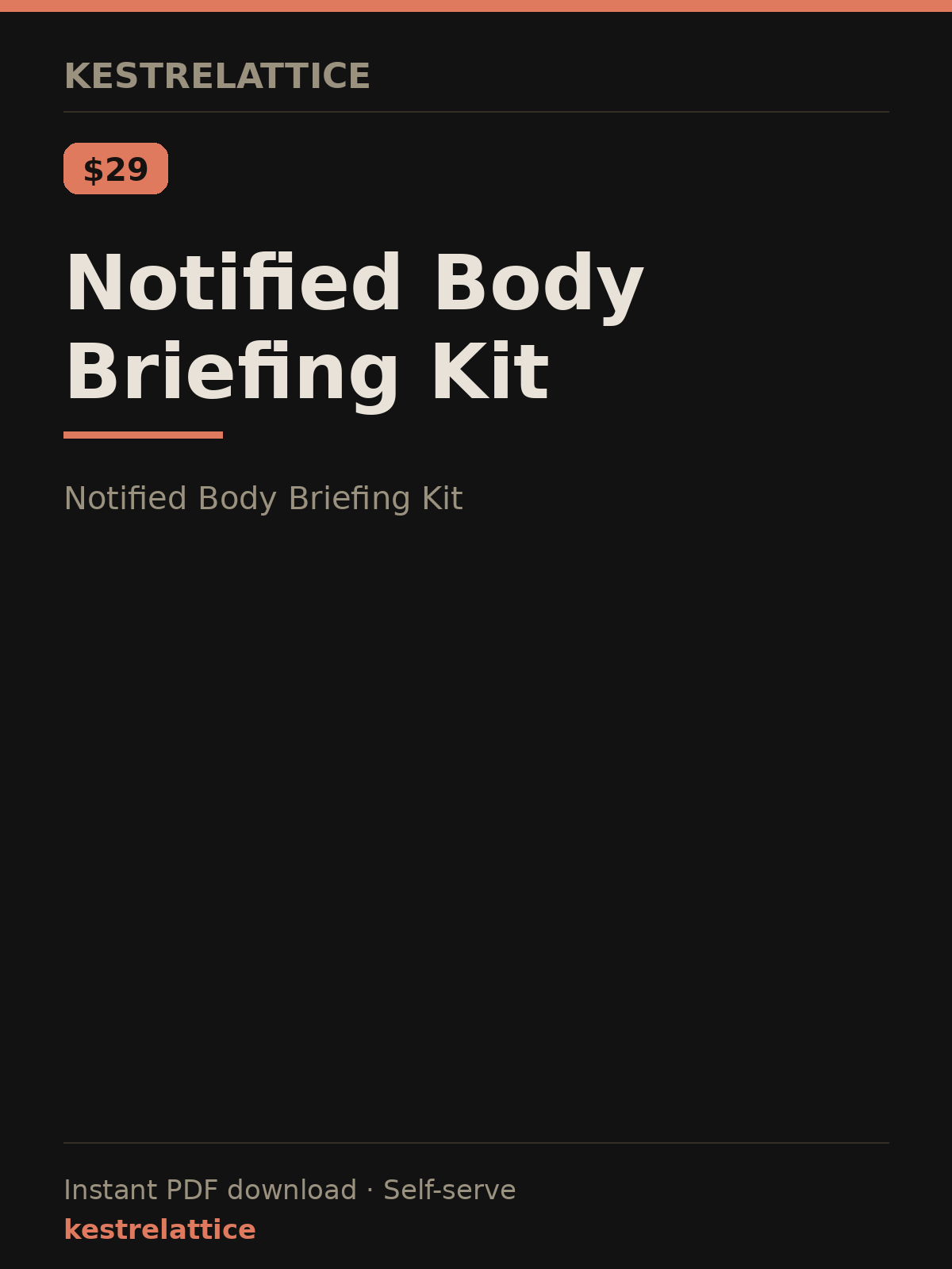 Notified Body Briefing Kit cover