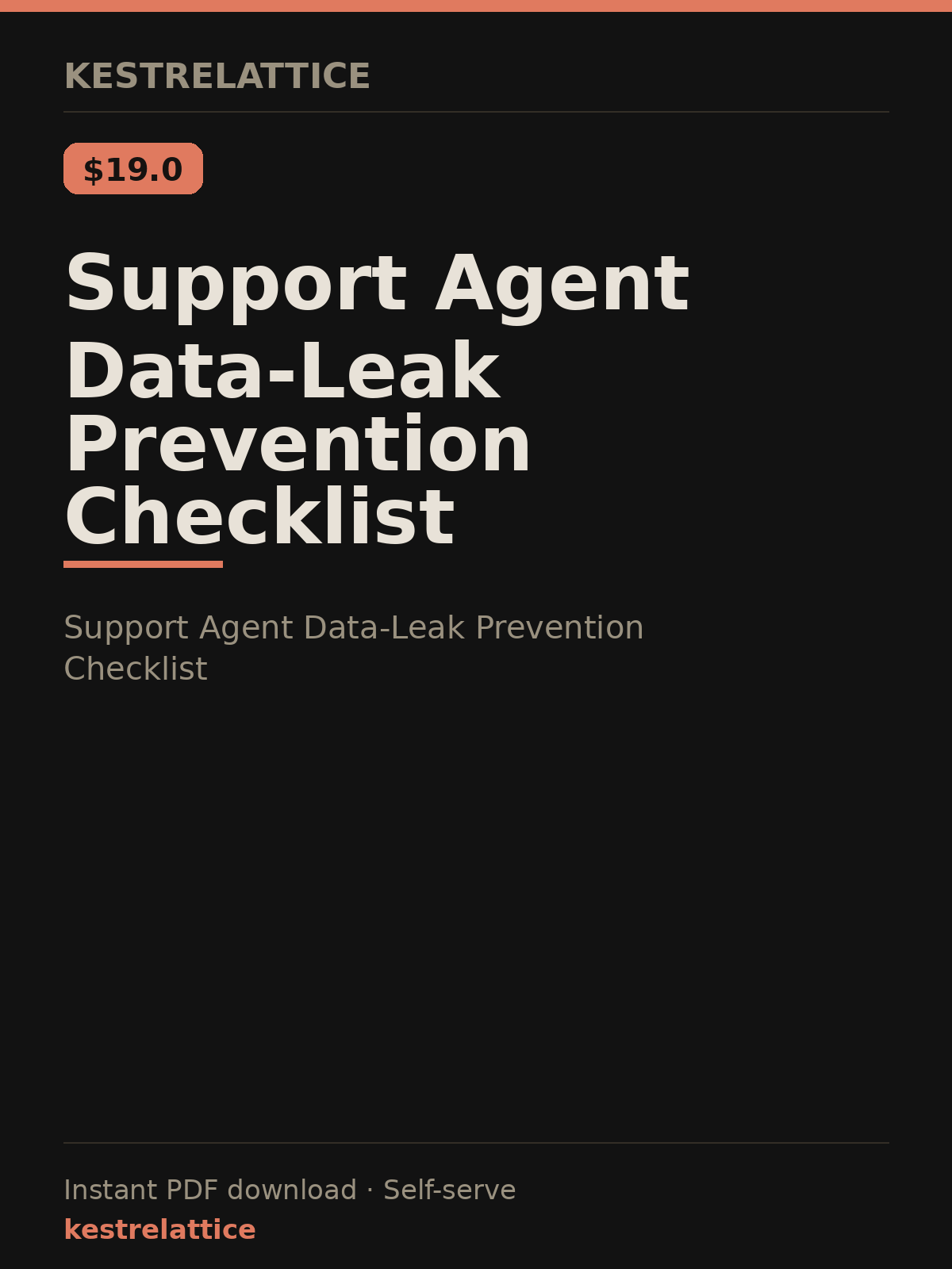 Support Agent Data-Leak Prevention Checklist cover