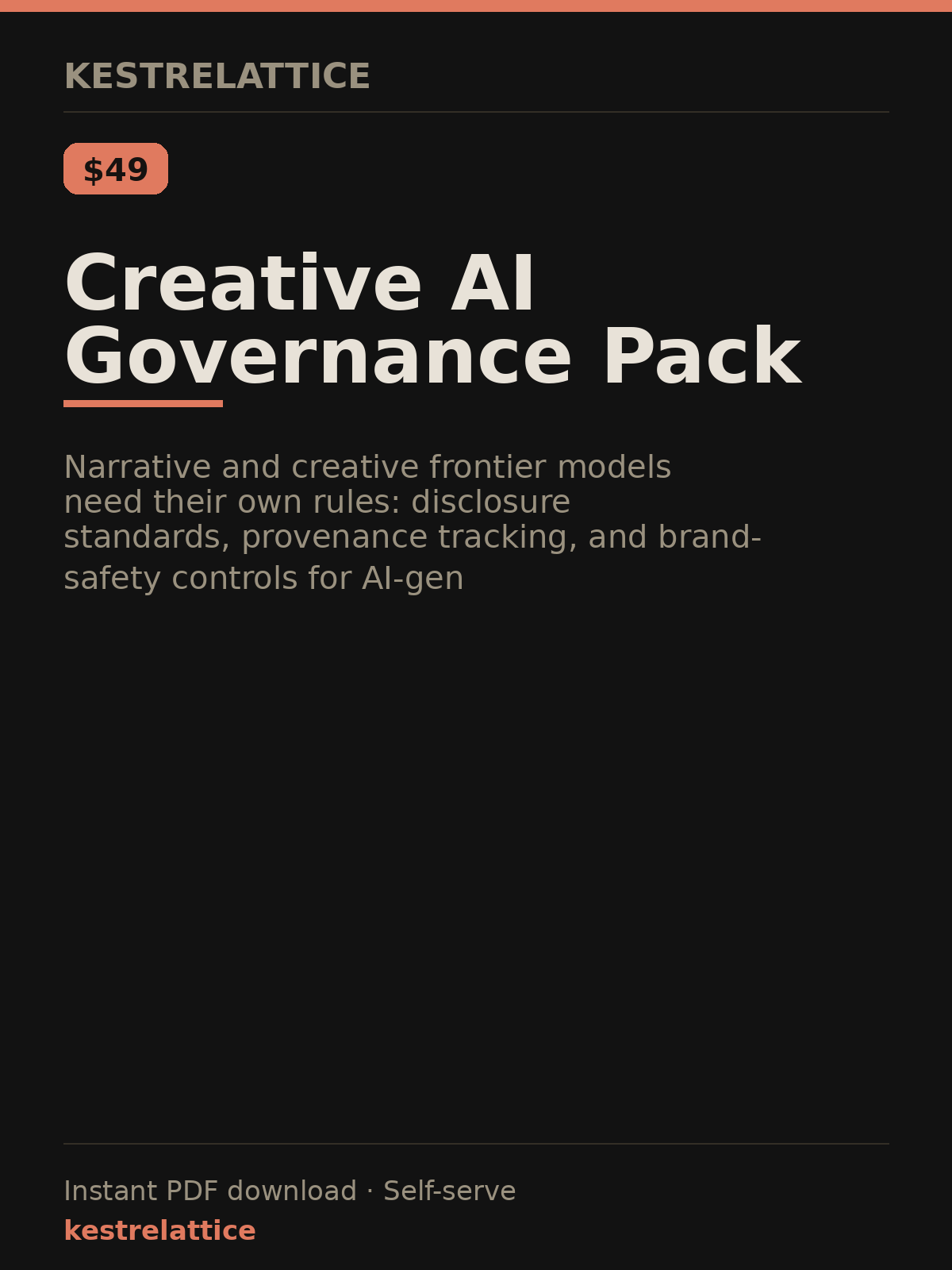 Creative AI Governance Pack cover